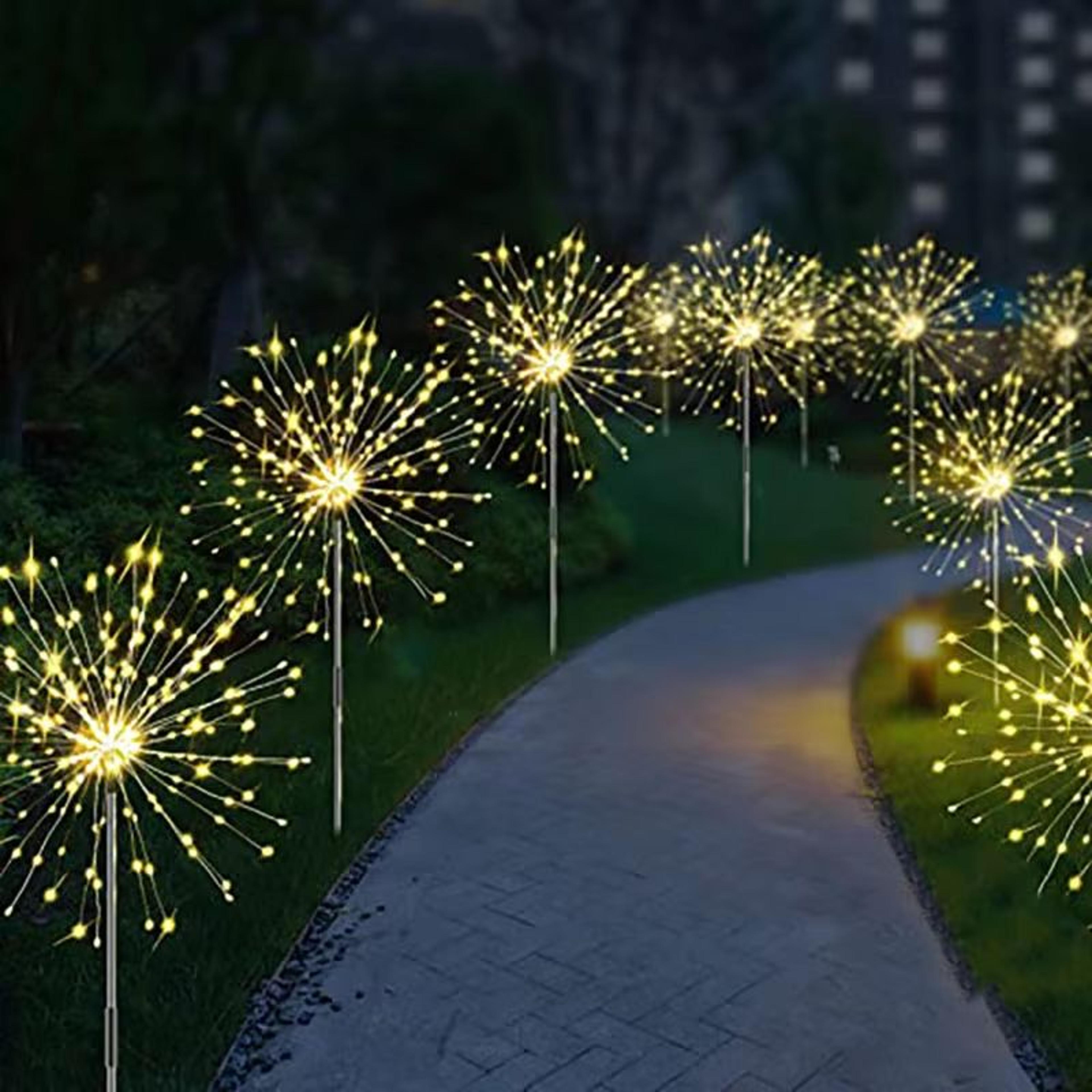 Solar Firework Garden Lights LED Outdoor Decoration Waterproof Lawn Lamp 8