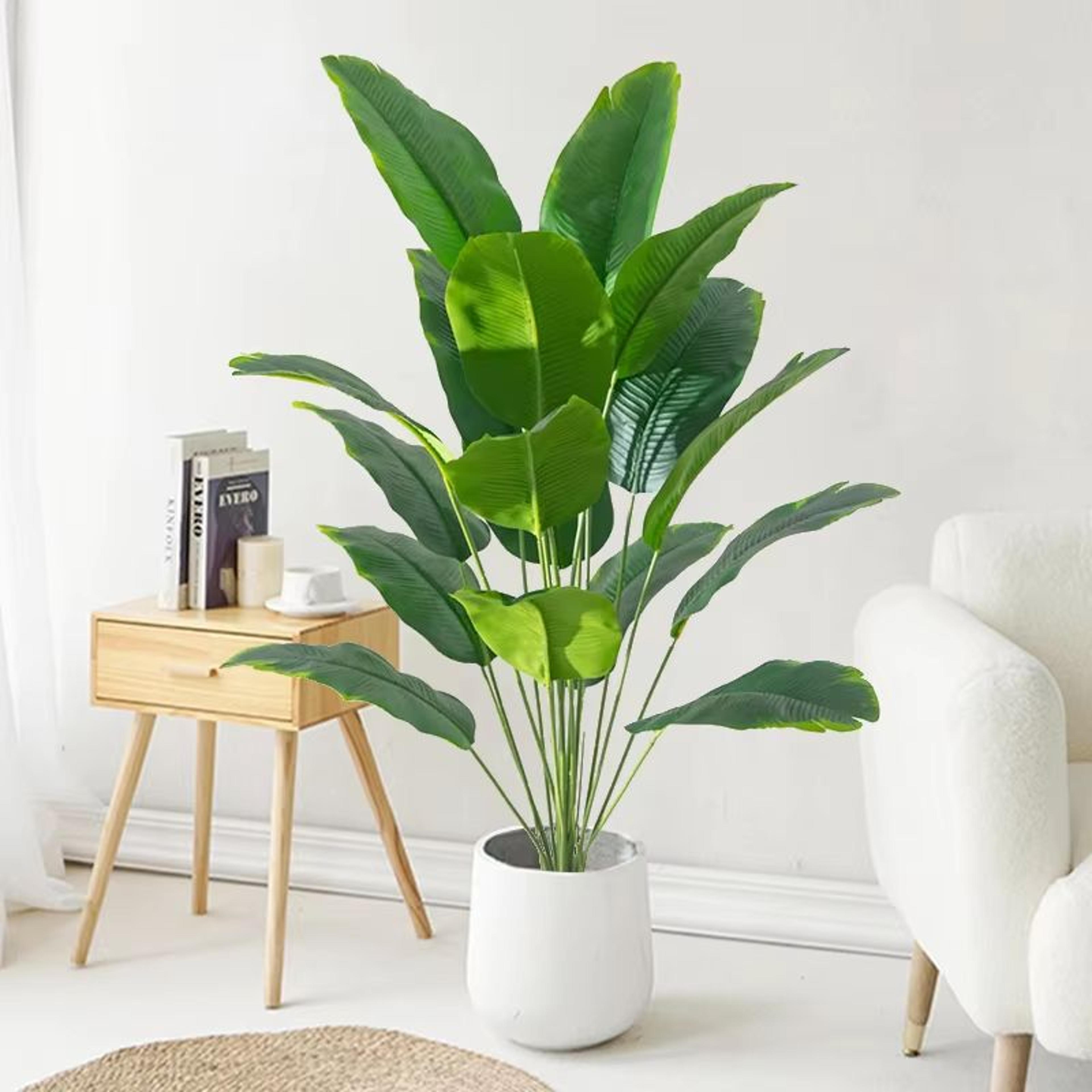 large artificial tropical palm and banana leaf decor plant for home and garden