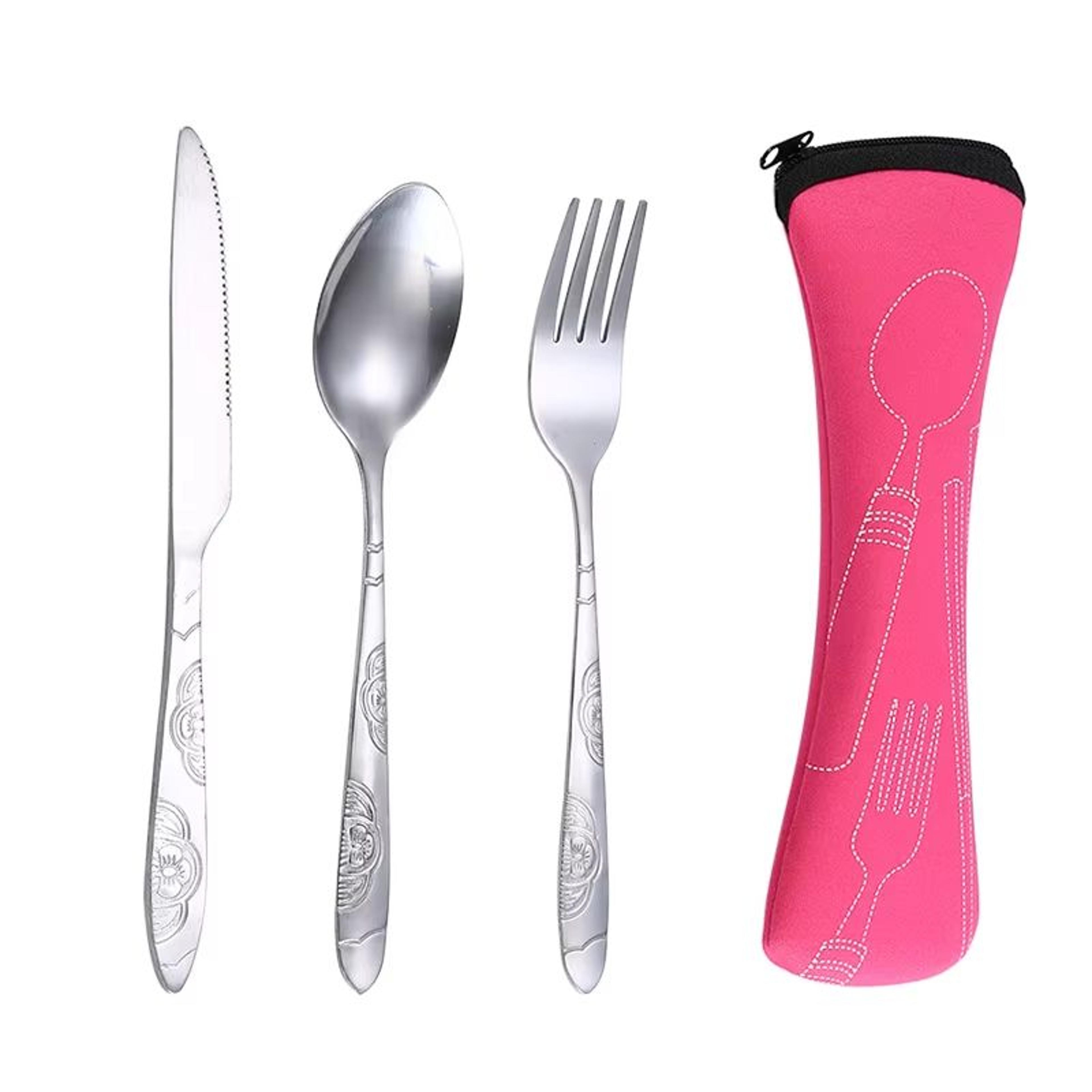Portable Picnic Cutlery Set With Washable Tableware And Zipper Travel Case 2