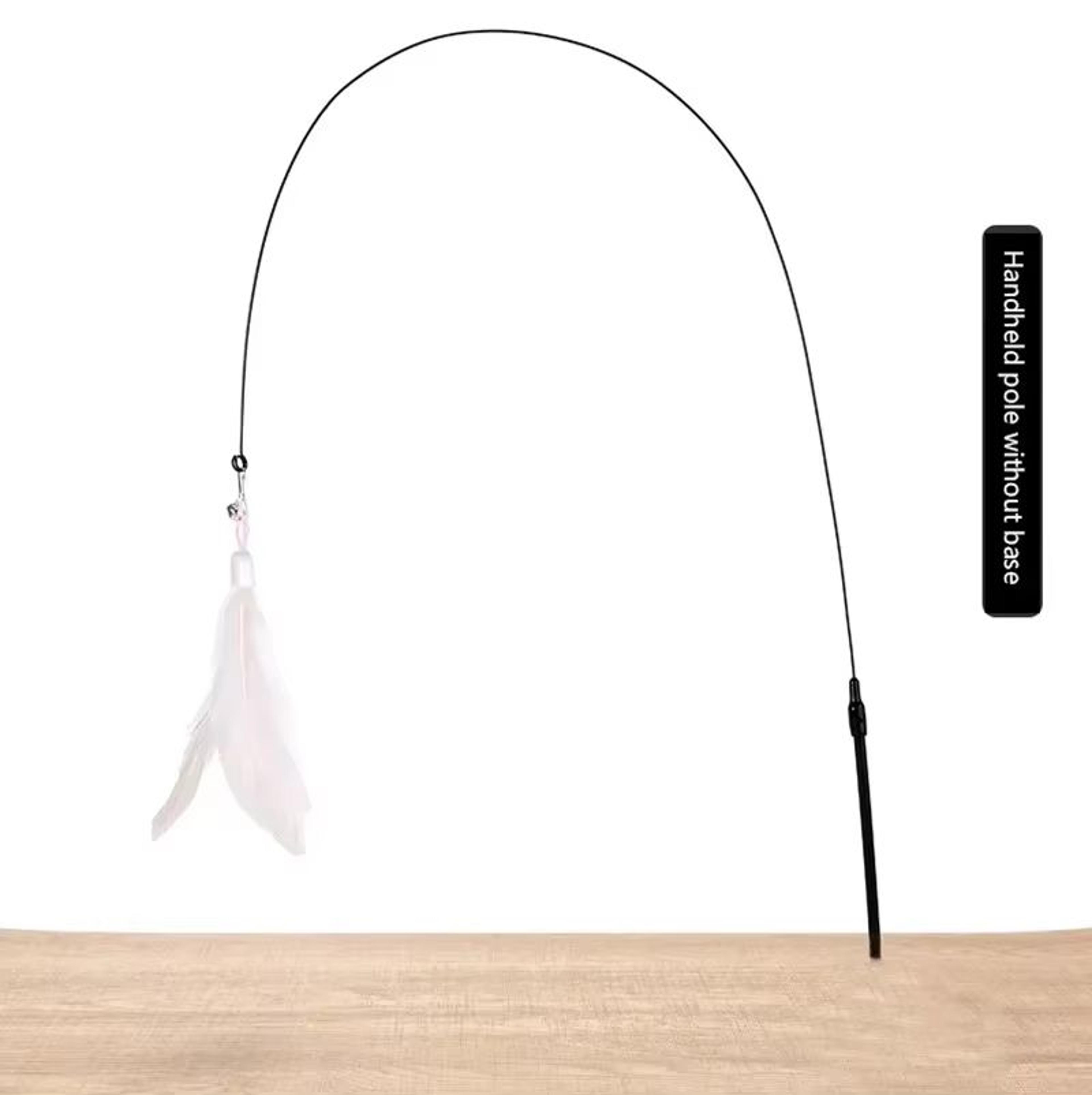 Cat Teaser Toy With Bell And Suction Cup Extended Rod Replaceable Feather Head 7