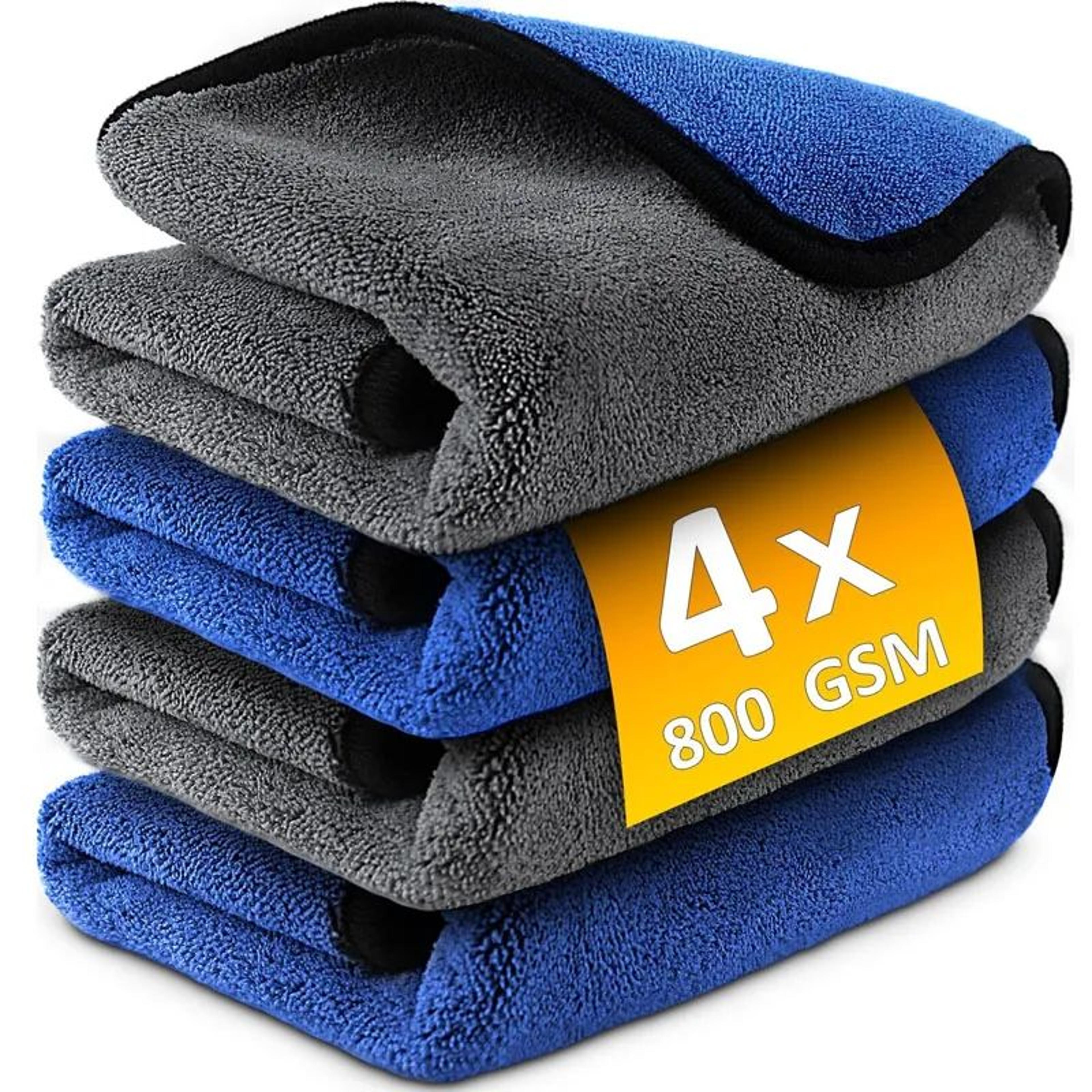 premium microfiber car washing towels set 500gsm for quick dry windows mirrors and surfaces