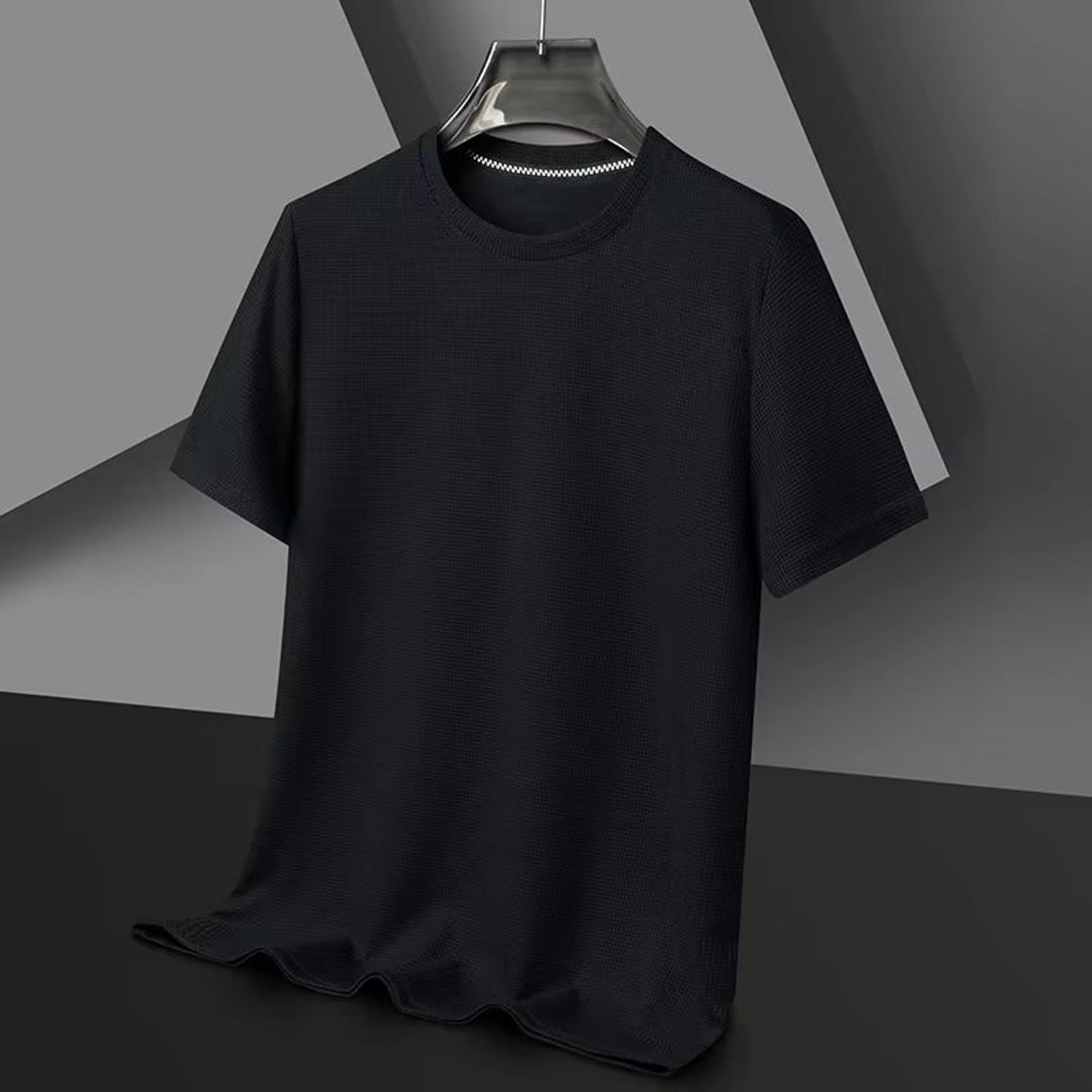 Summer Waffle Knit Short Sleeve TShirt For Men 6