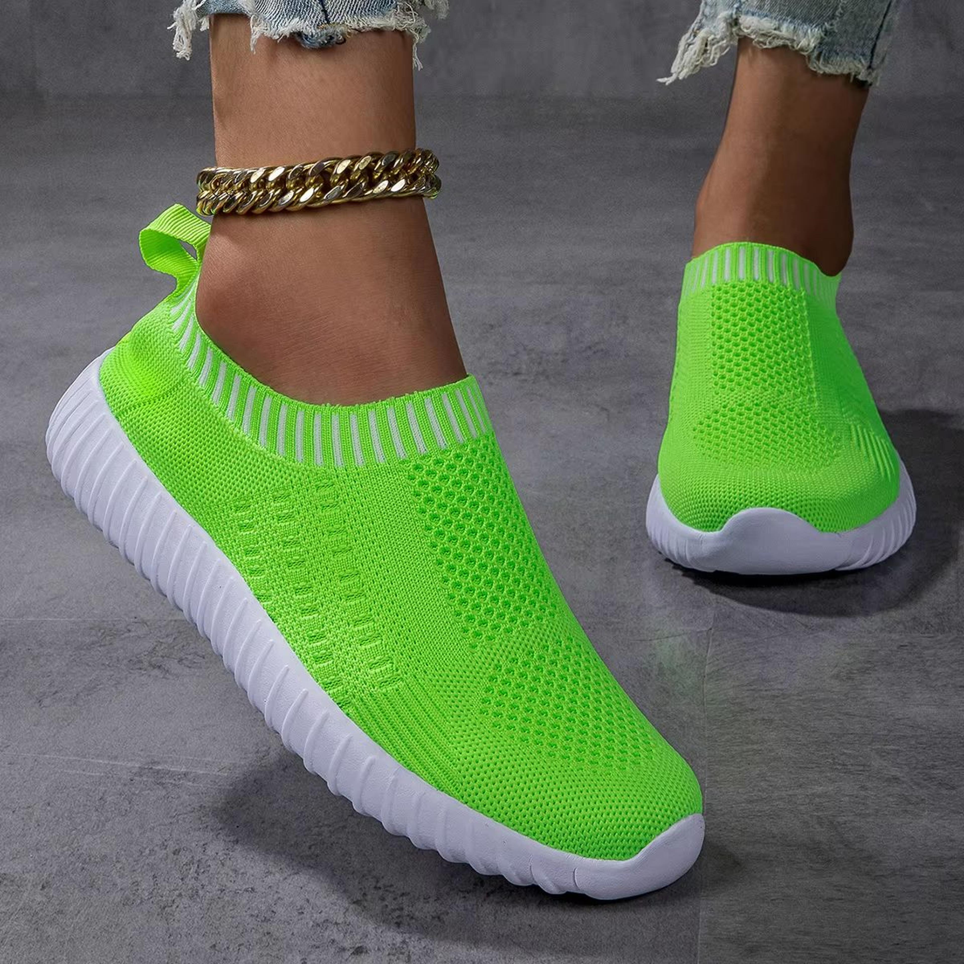 Womens Breathable Knit Sneakers Lightweight Mesh Casual Lace Up Shoes 3