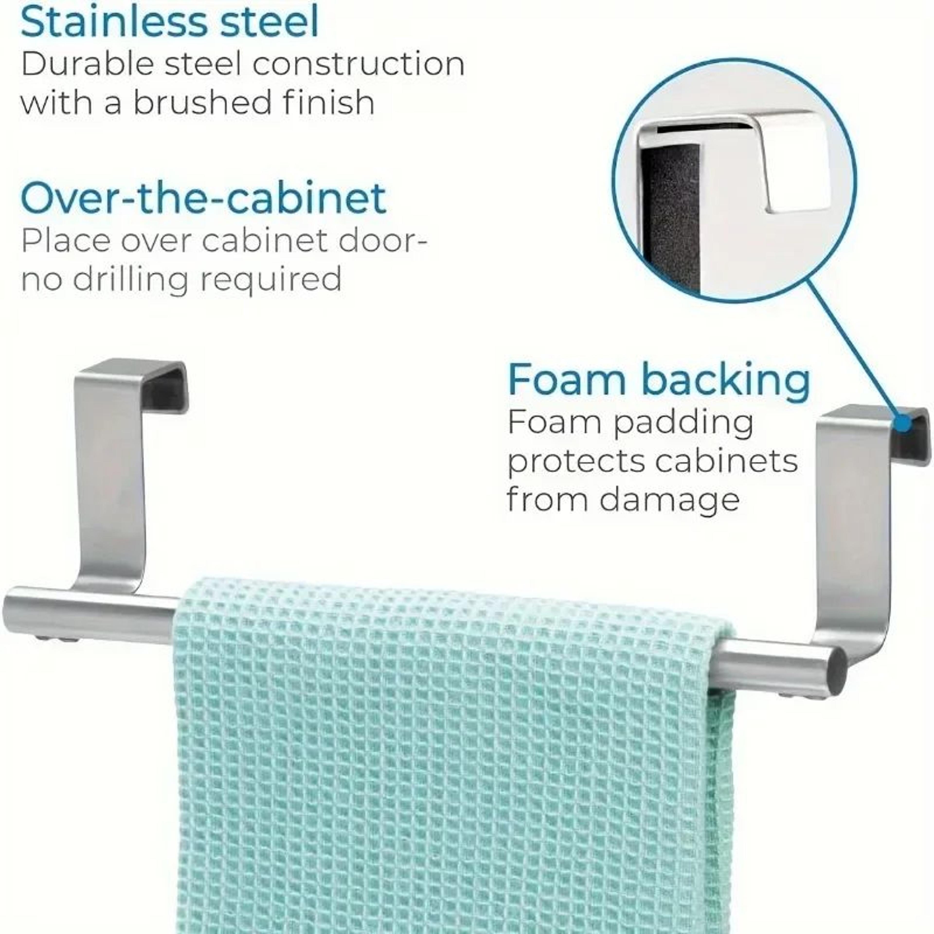 Stainless Steel OverDoor Towel Rack NoDrill Hanging Bar For Bathroom And Kitchen 5