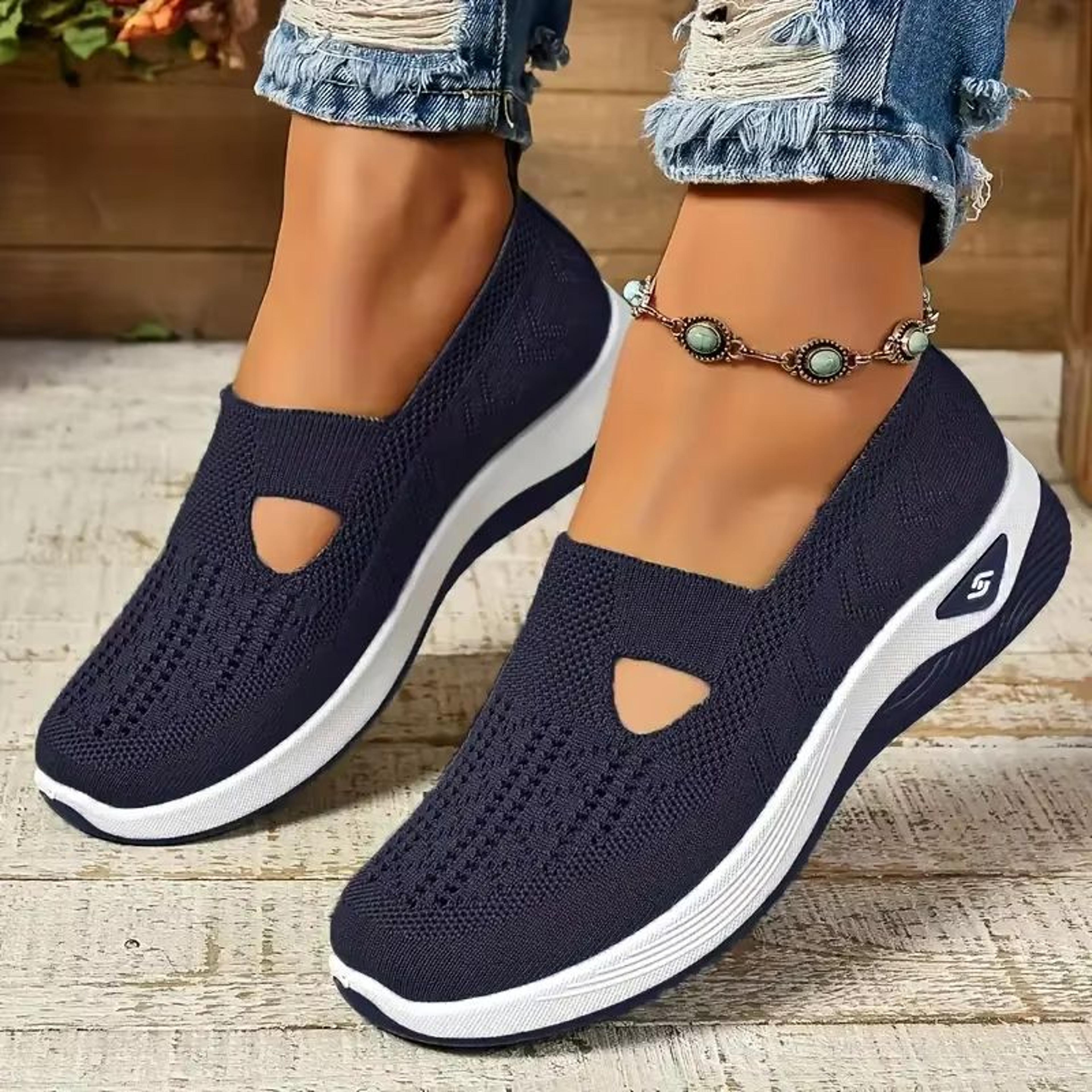 Womens Solid Color Breathable LowTop Summer Casual Sneakers 8