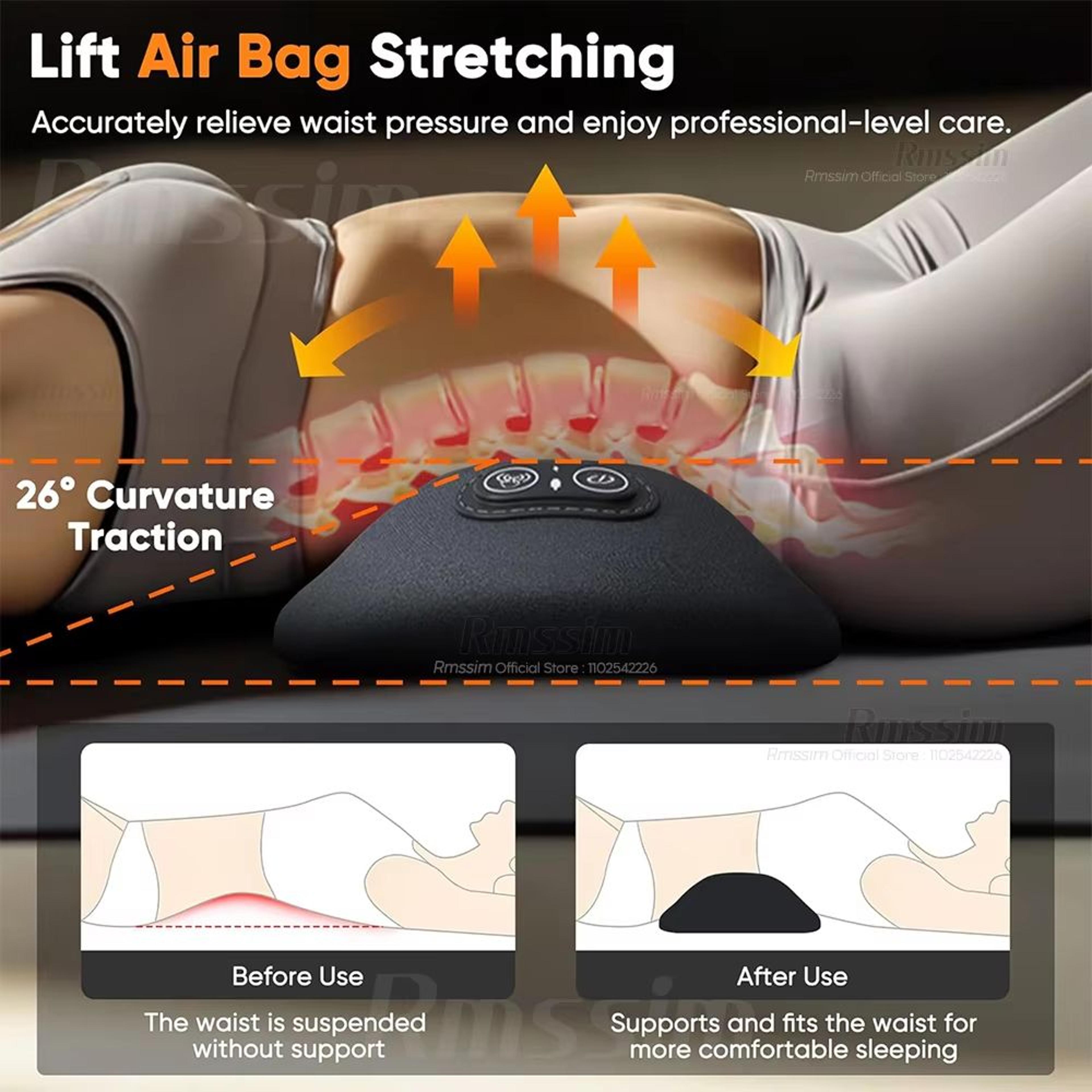 3in1 Electric Lumbar Support Pillow With Adjustable Height Heating And Vibration 4