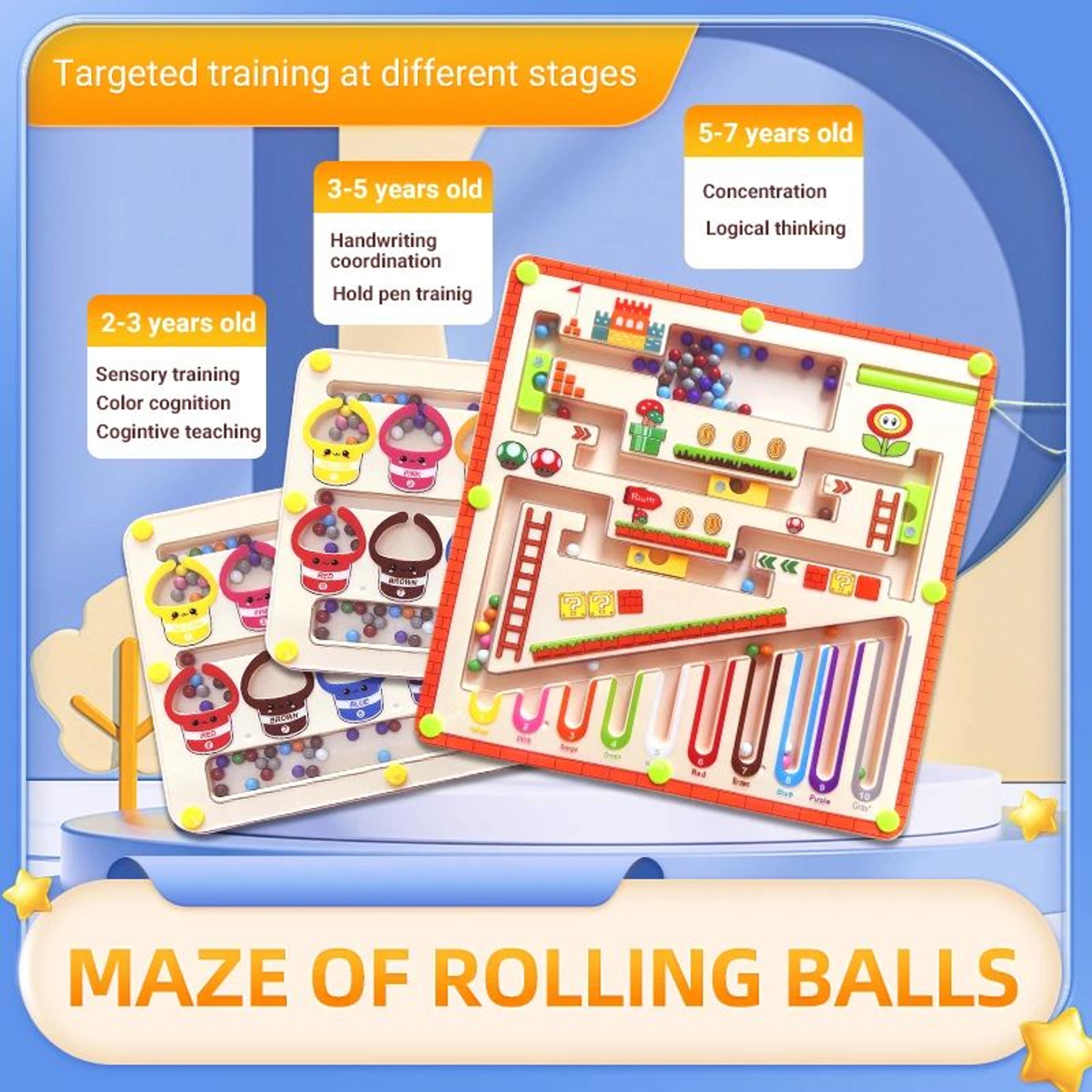 Childrens Magnetic Maze Walking Ball Early Learning Logic Puzzle Toy 1
