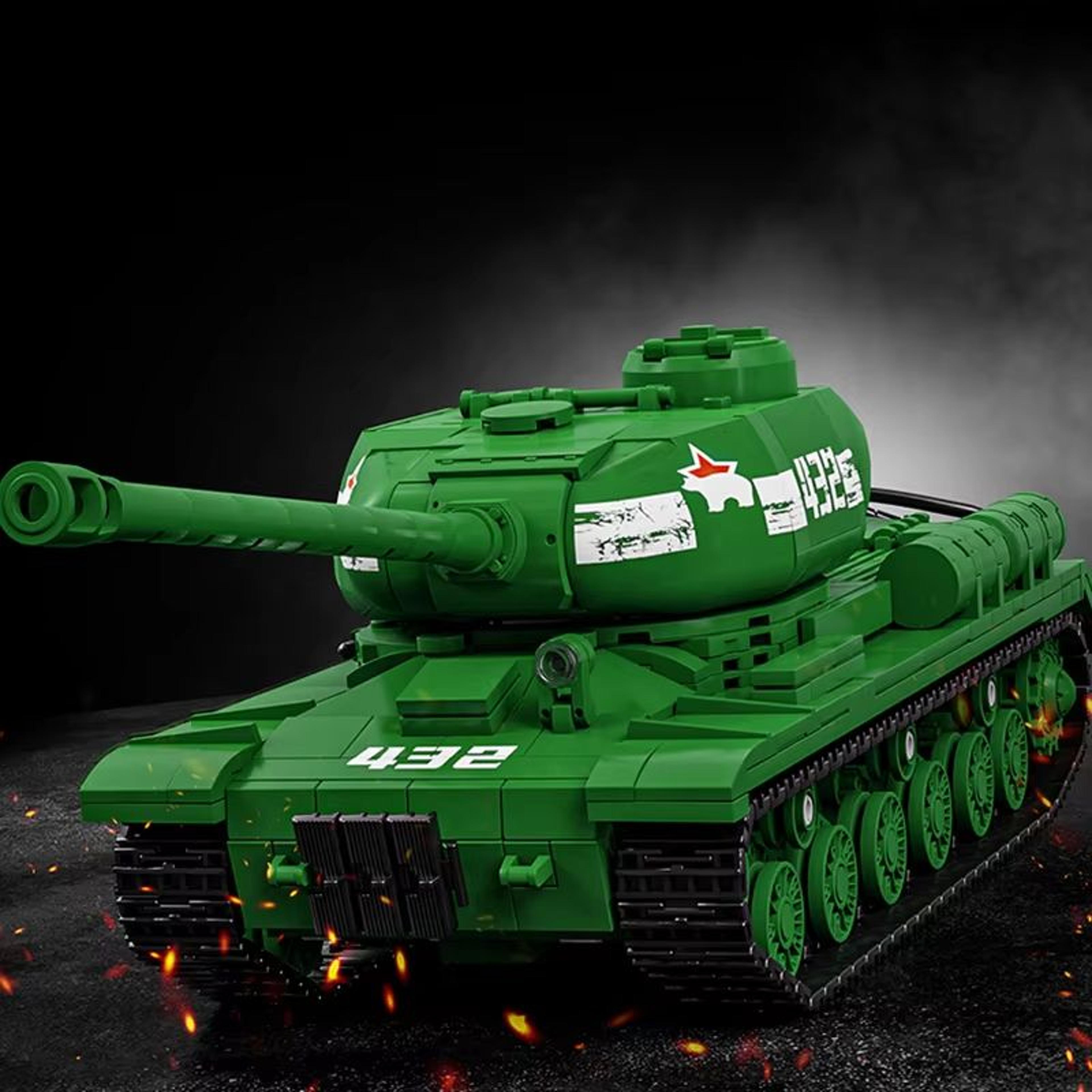 classic heavy tank kv-2 moc bricks building blocks set – ww2 military model for kids and adults