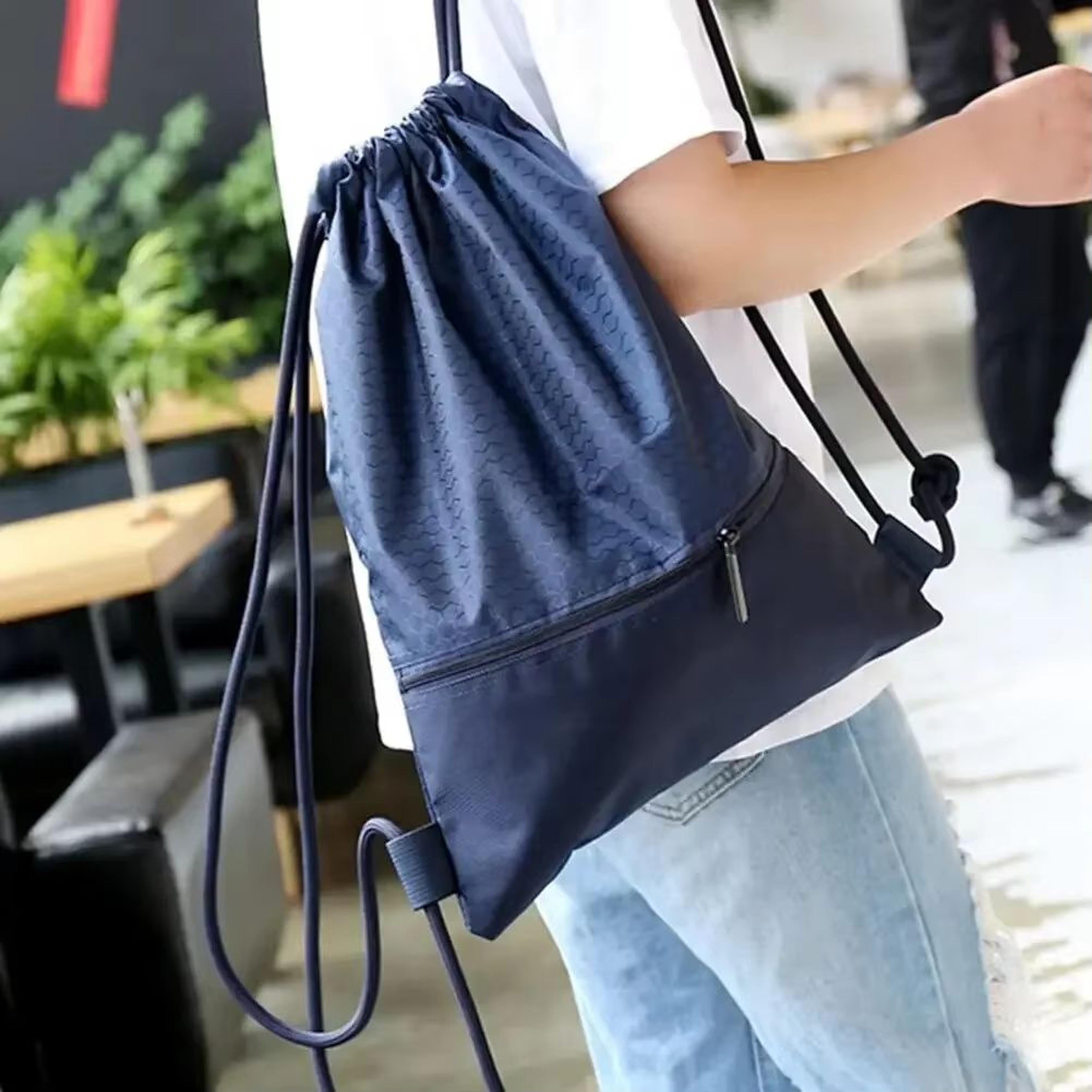 large capacity drawstring sports backpack gym bag for men and women