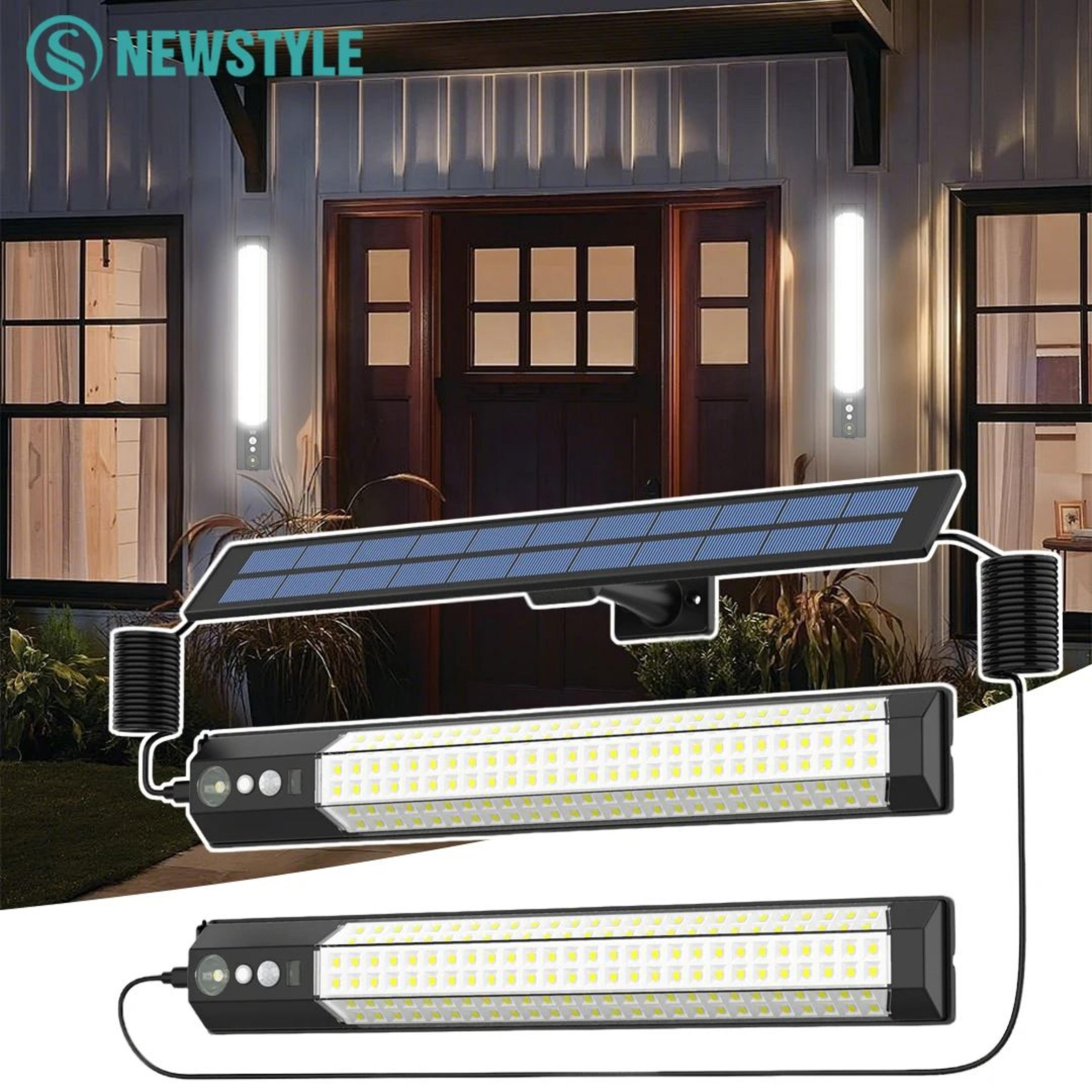 solar 316/158led motion sensor outdoor wall mount led security light waterproof for garden fence yard camping
