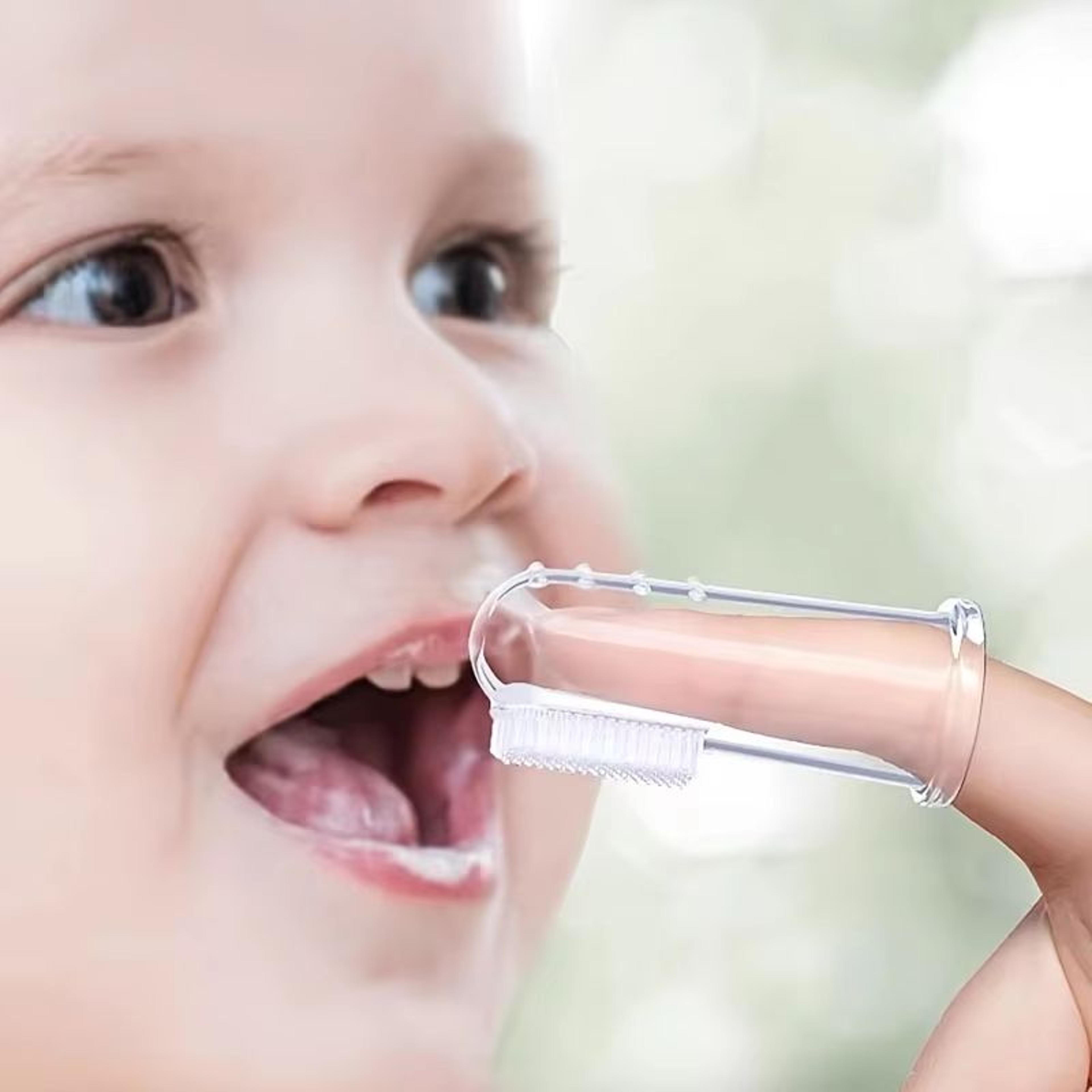 2-pack baby silicone finger toothbrush with soft bristles for gentle infant oral care