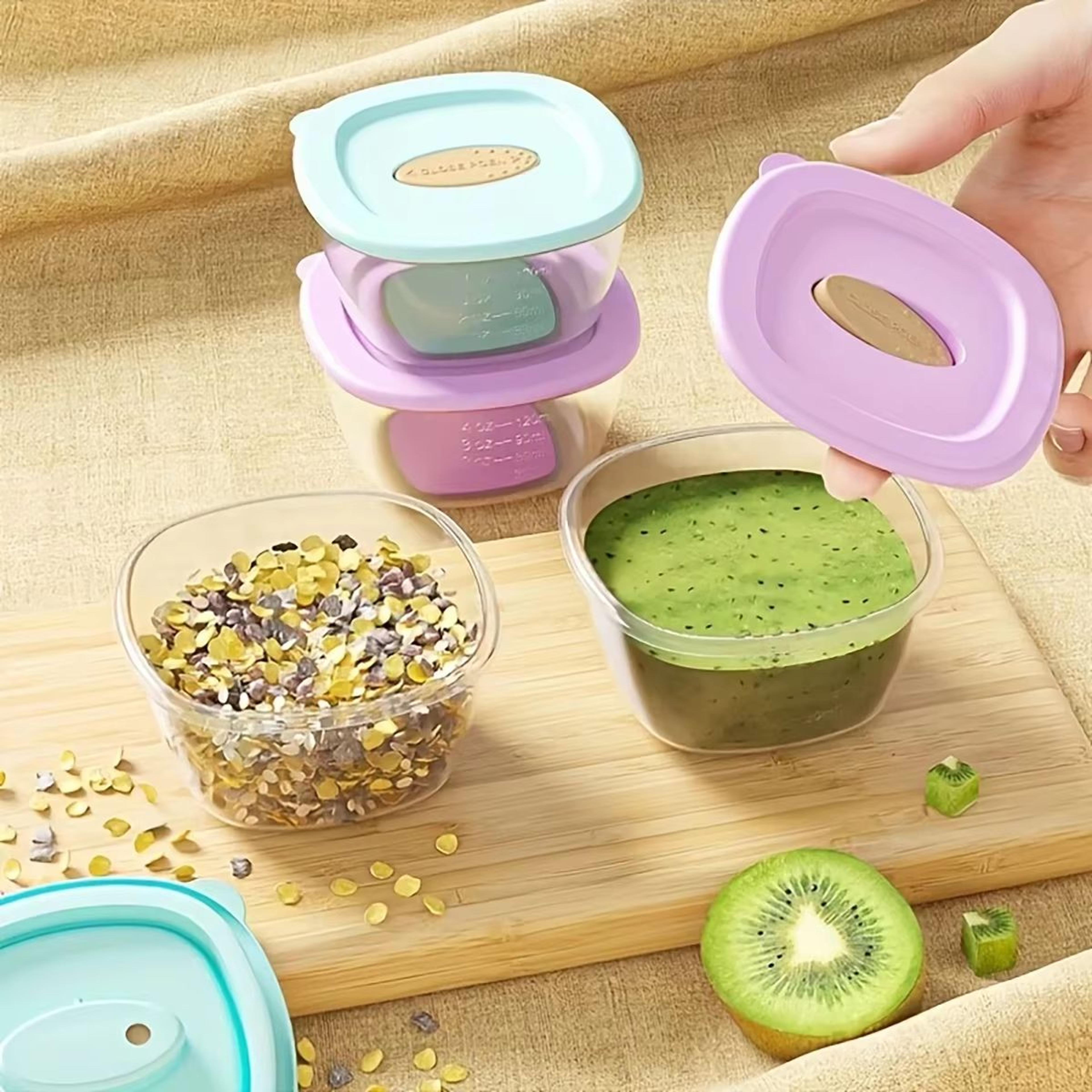 4-piece reusable square food storage box set with airtight lids