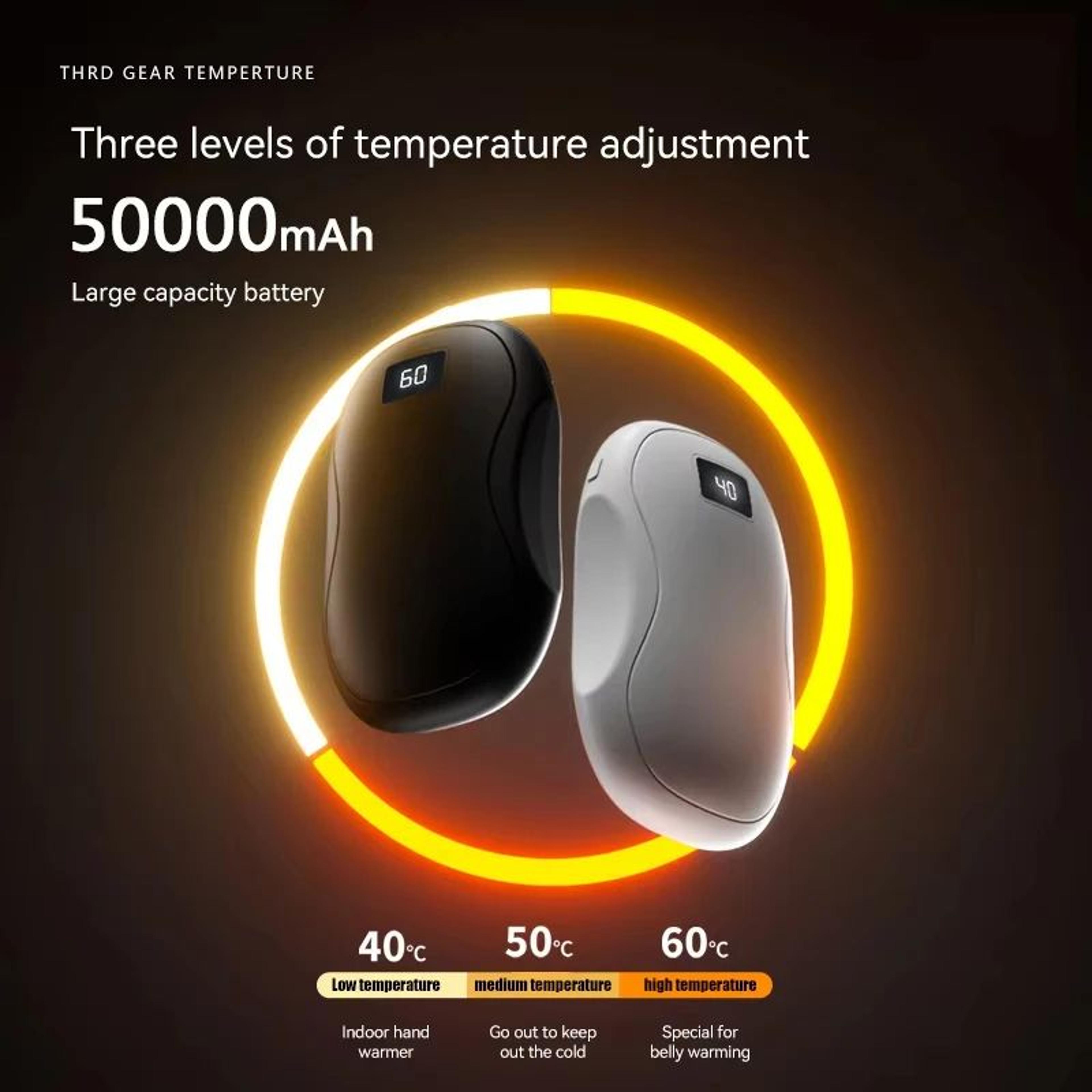 50000mah portable electric hand warmer power bank for winter outdoors