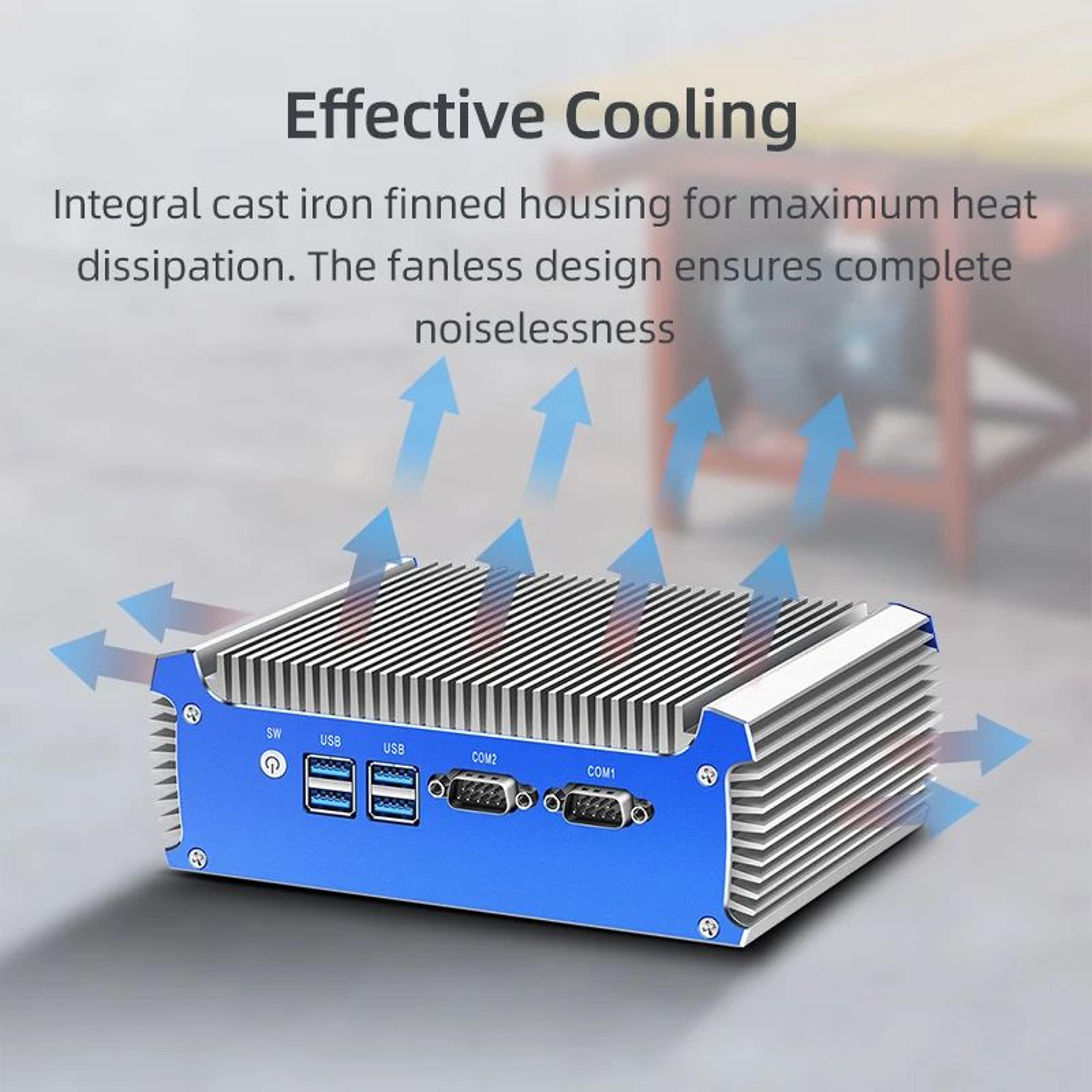 XCY Fanless Industrial Mini PC Intel Core I74500U Dual LAN Dual RS232 WiFi Windows Linux 2
