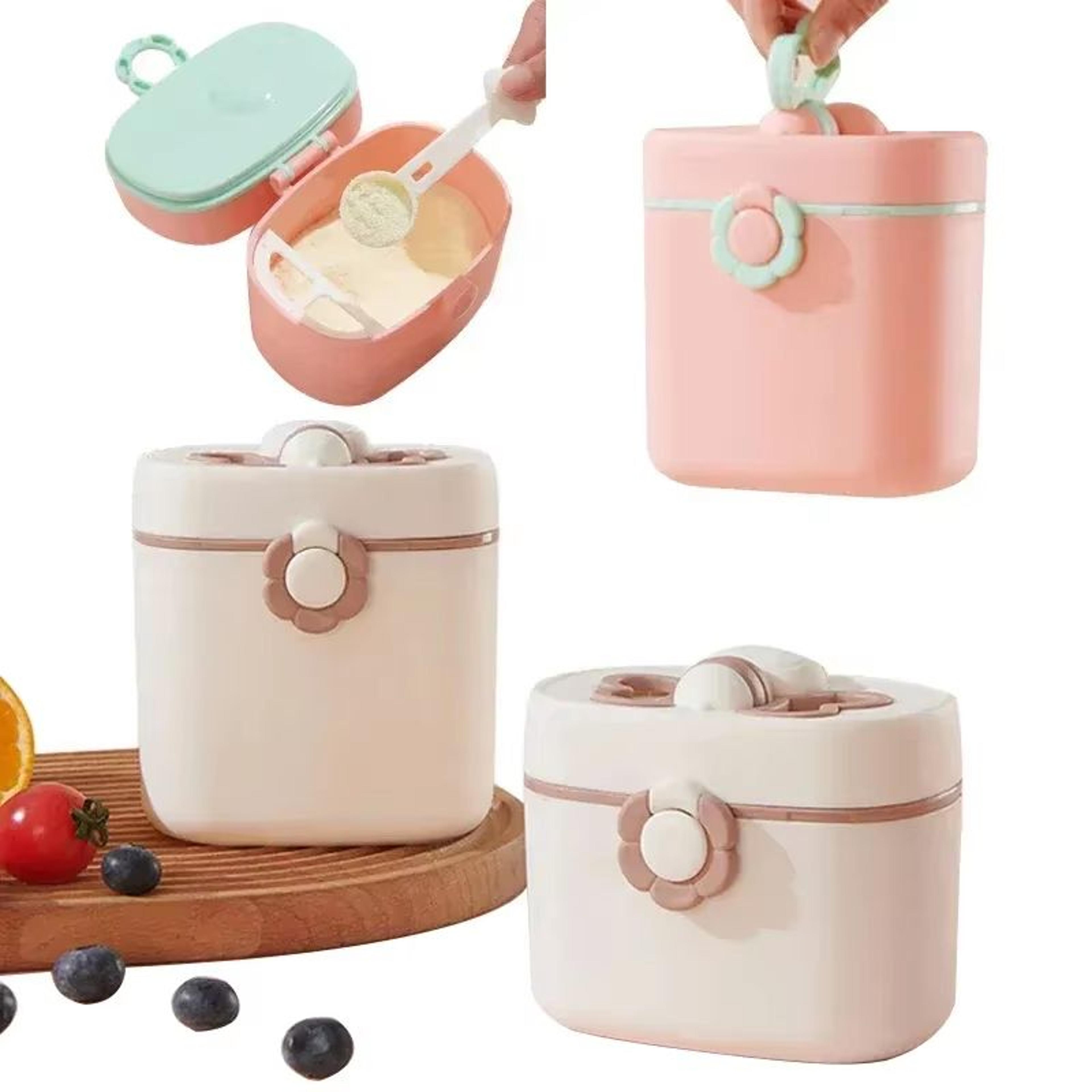 portable milk powder dispenser baby formula storage container 4-compartment travel box