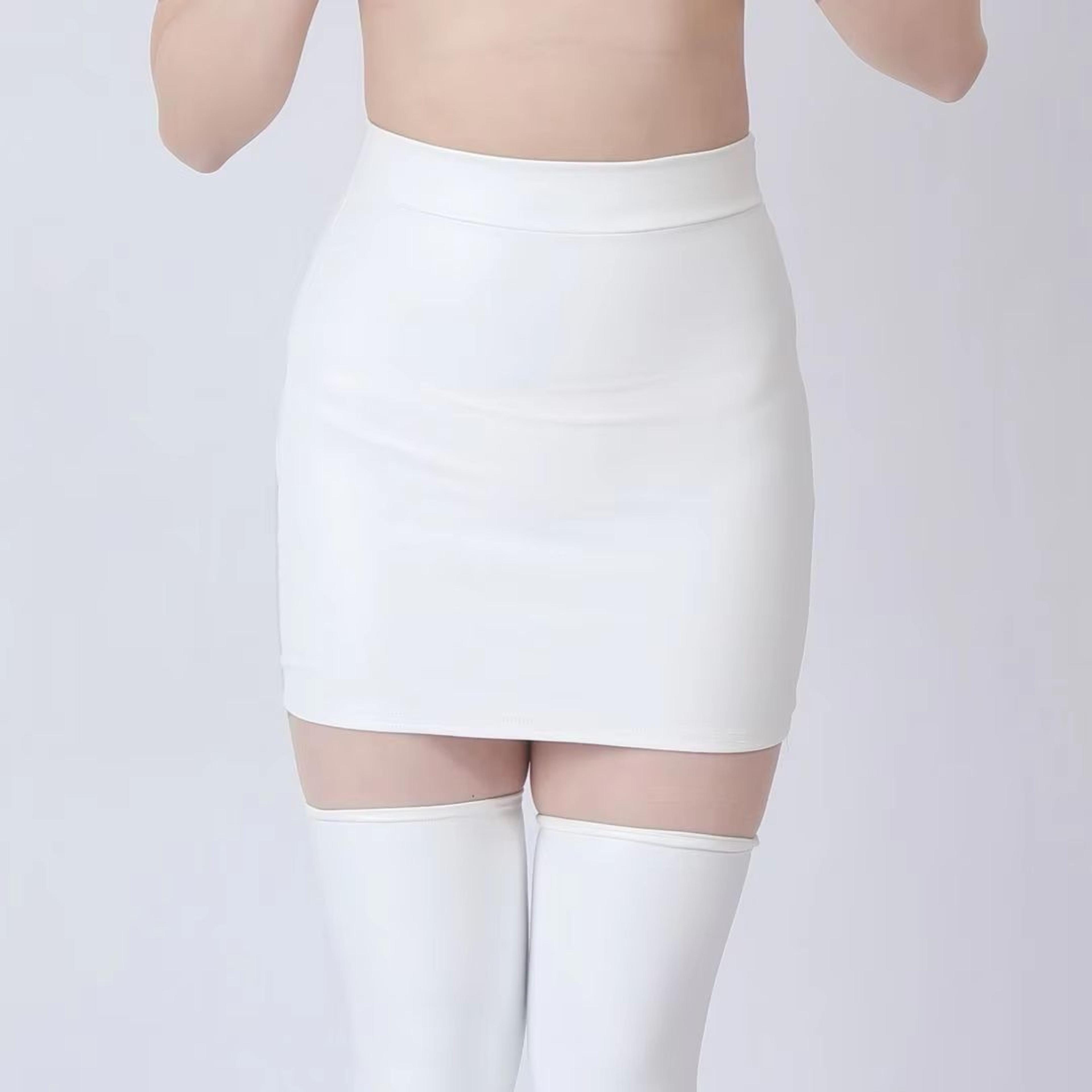 Elastic PU Mesh Hip Wrapping Mini Skirt For Women 7