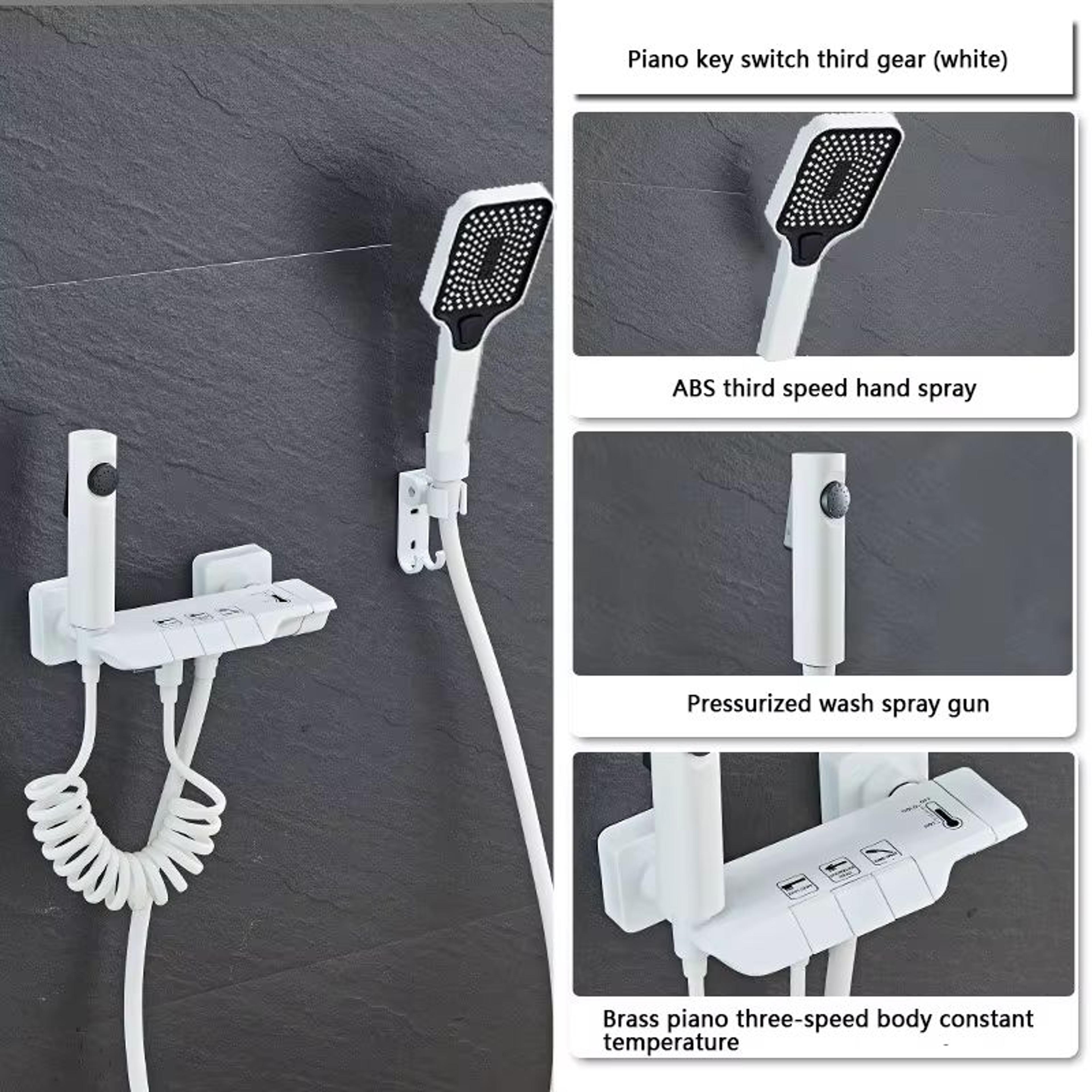 Grey Wall Mounted Digital Display Shower System Full Set 14