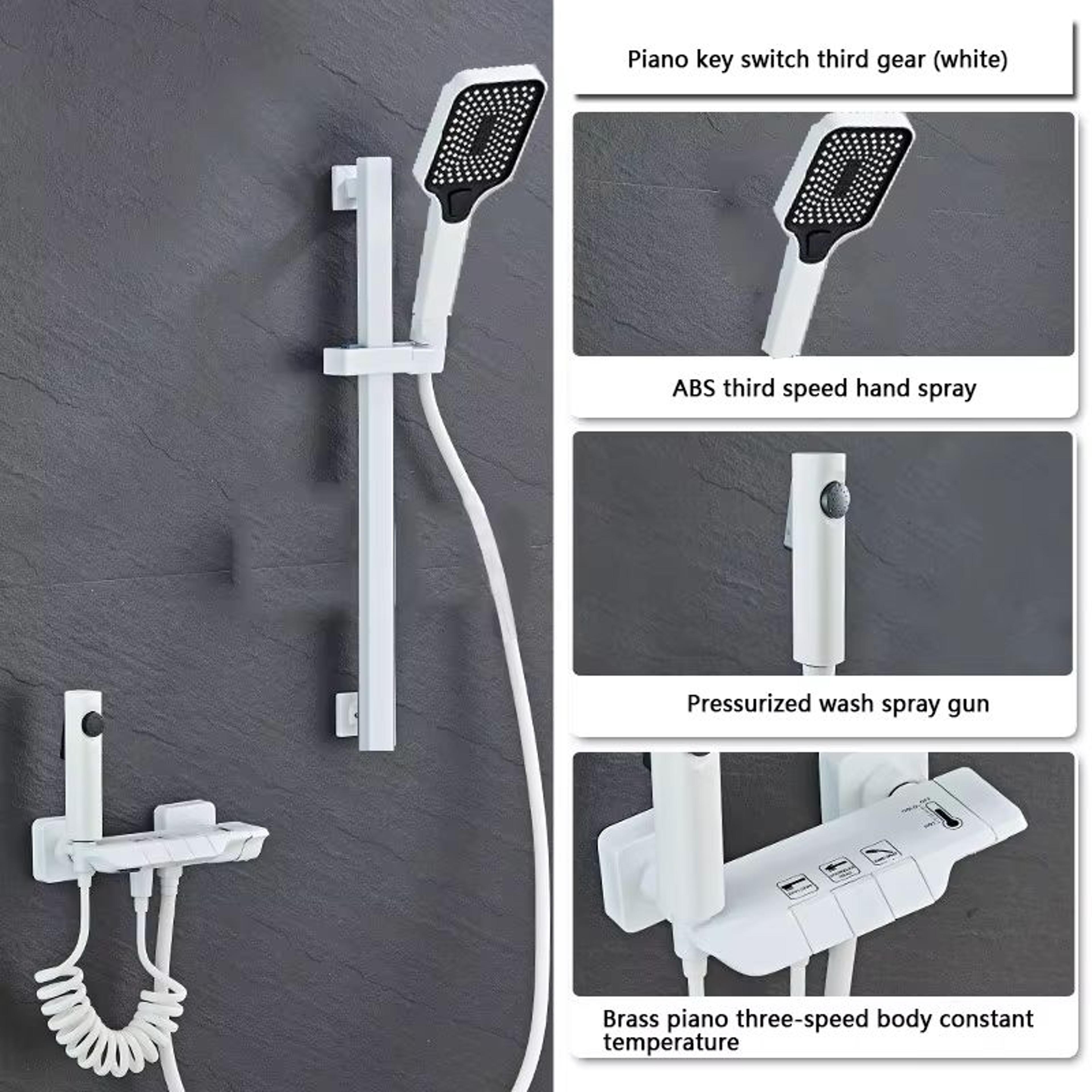 Grey Wall Mounted Digital Display Shower System Full Set 15