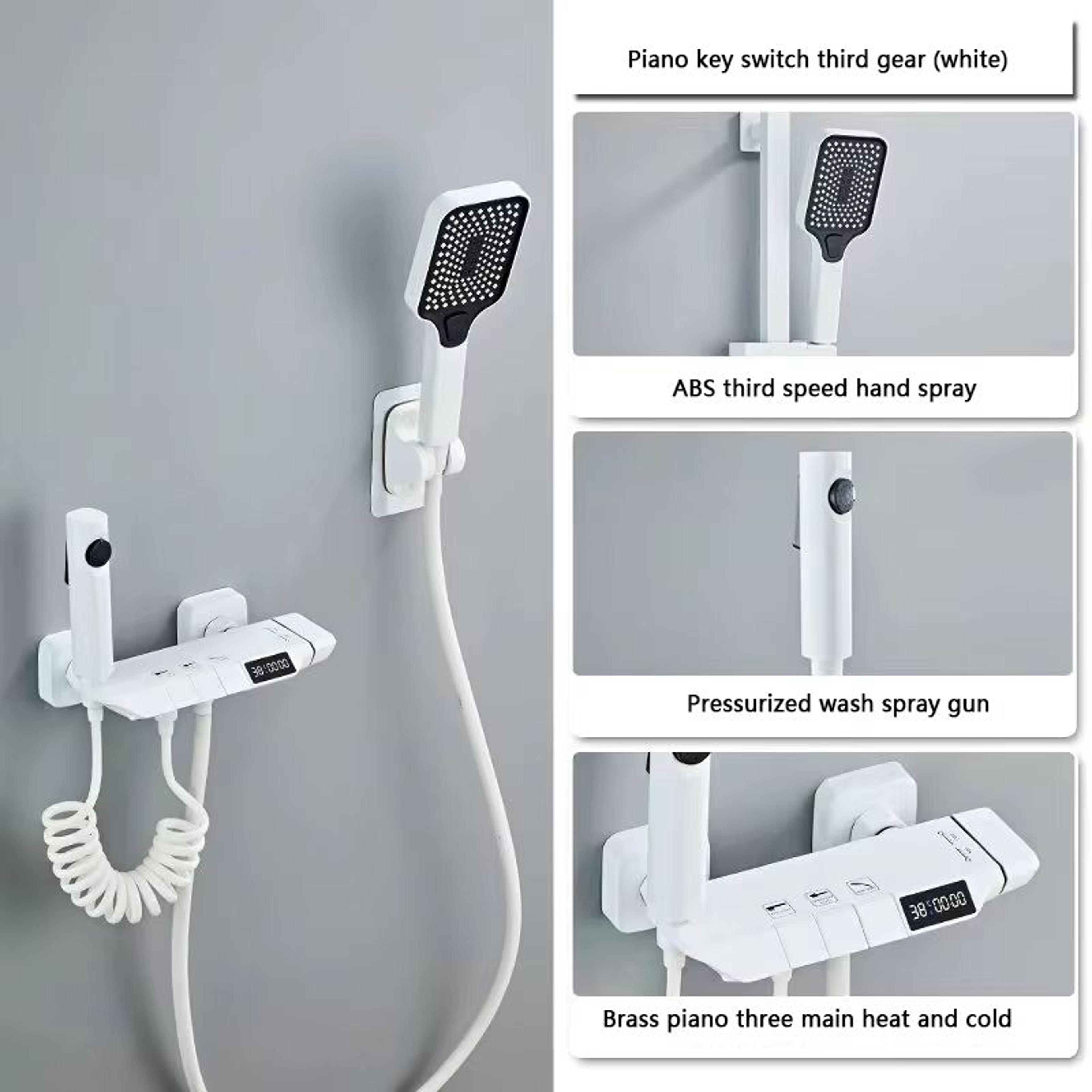 Grey Wall Mounted Digital Display Shower System Full Set 16