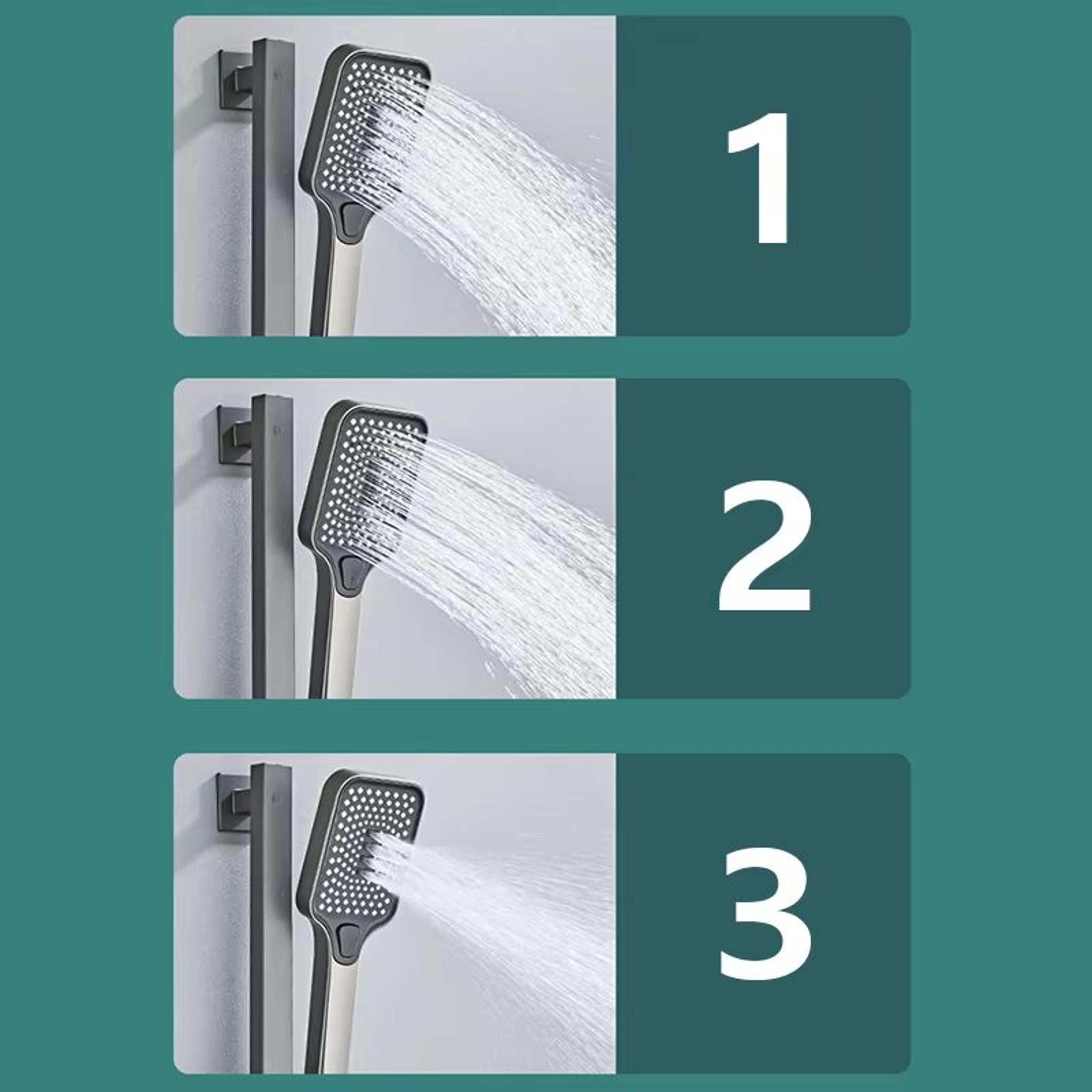 Grey Wall Mounted Digital Display Shower System Full Set 2