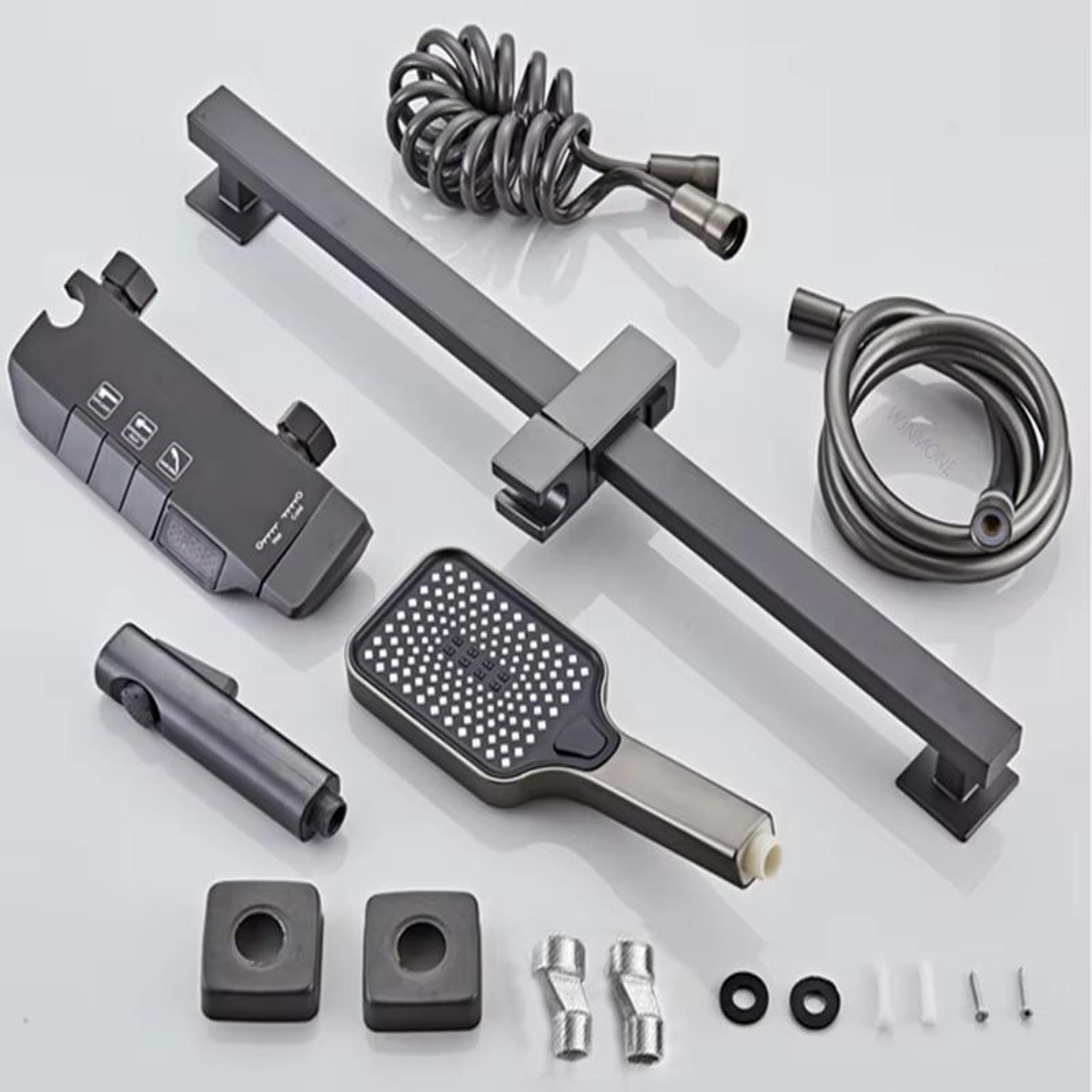 Grey Wall Mounted Digital Display Shower System Full Set 5