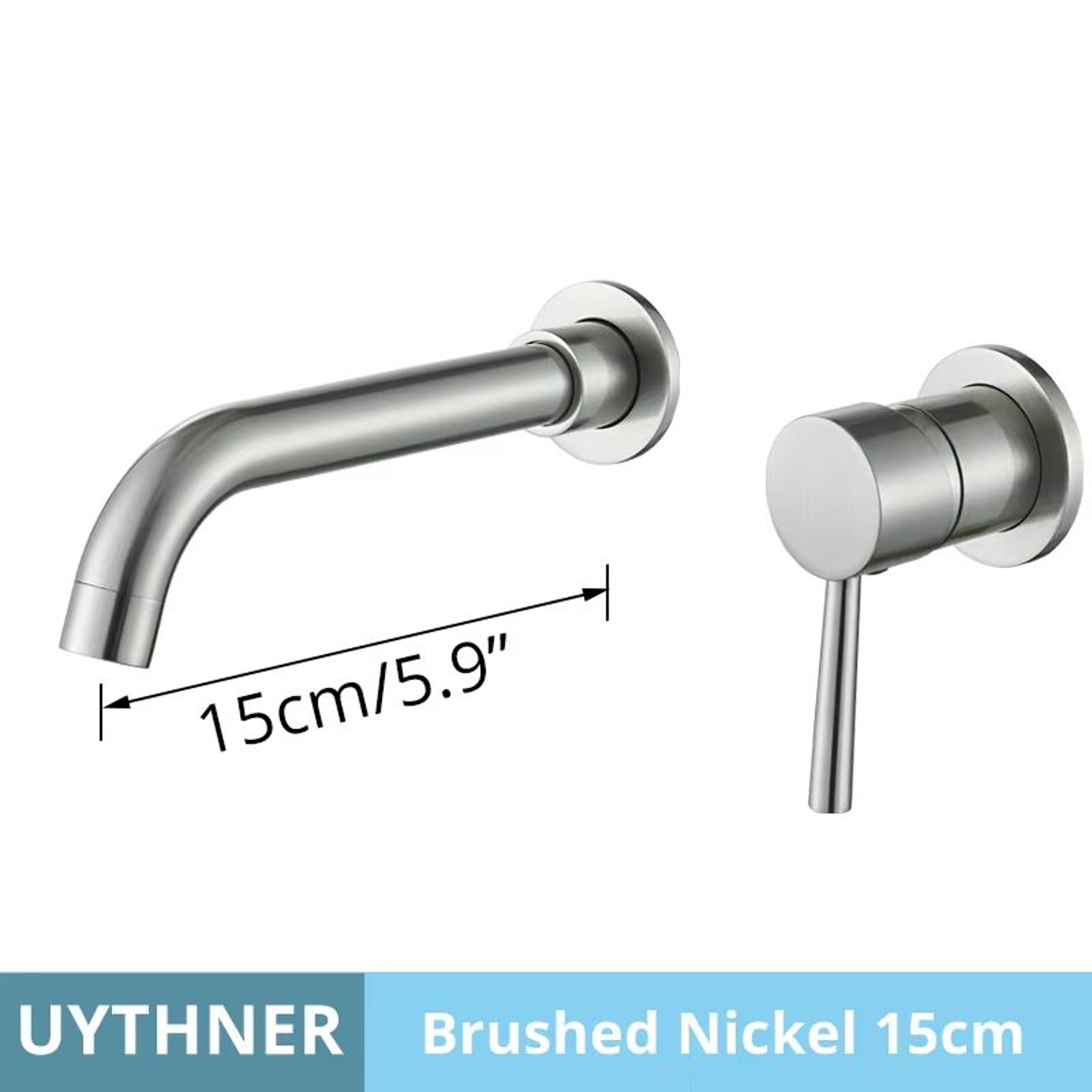 Brushed Gold  Black Concealed Wall Mounted Basin Faucet Mixer 6