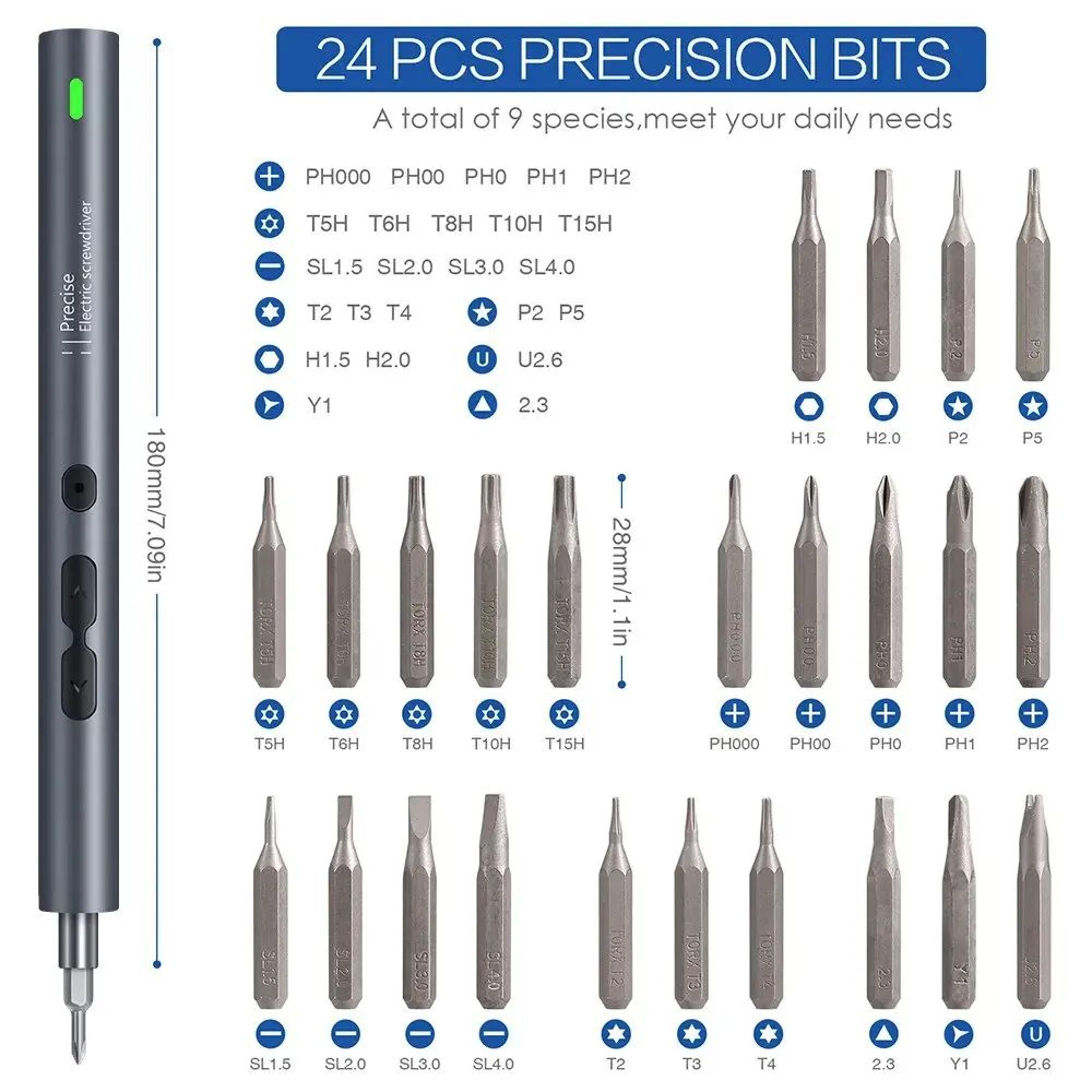 Rechargeable 62in1 Electric Precision Screwdriver Set With Magnetic Bits 5