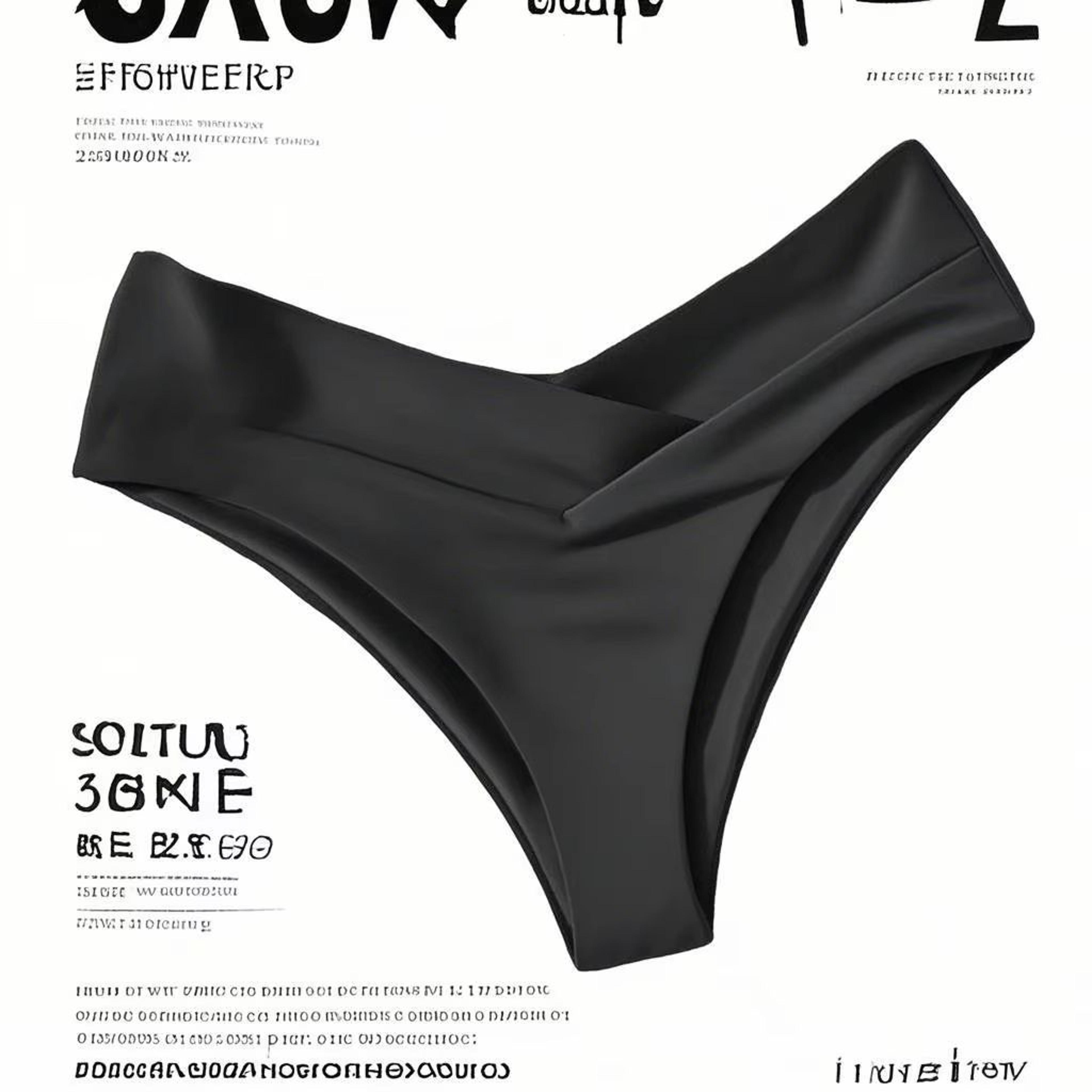 women's high-waisted brazilian bikini set, sexy v-cheeky swimwear bottoms in black