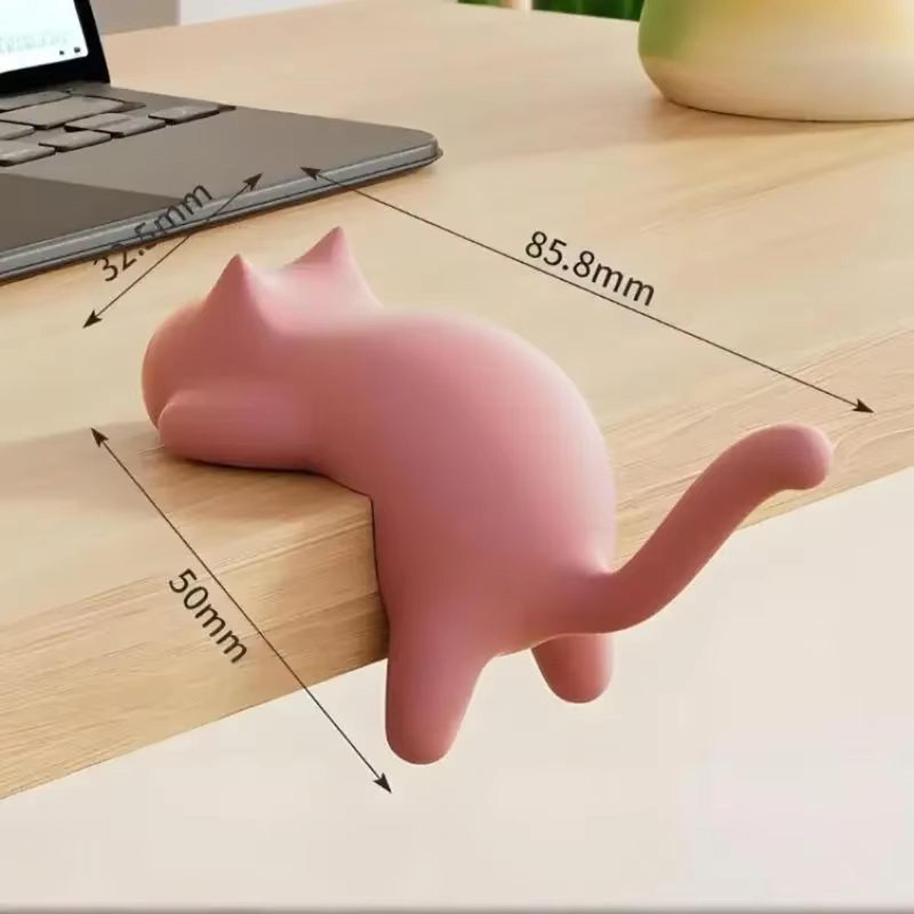 Cat Shaped Desk Side Backpack Hook No Punch Strong Load Bearing Foldable Hanger 1 Or 2pcs 6