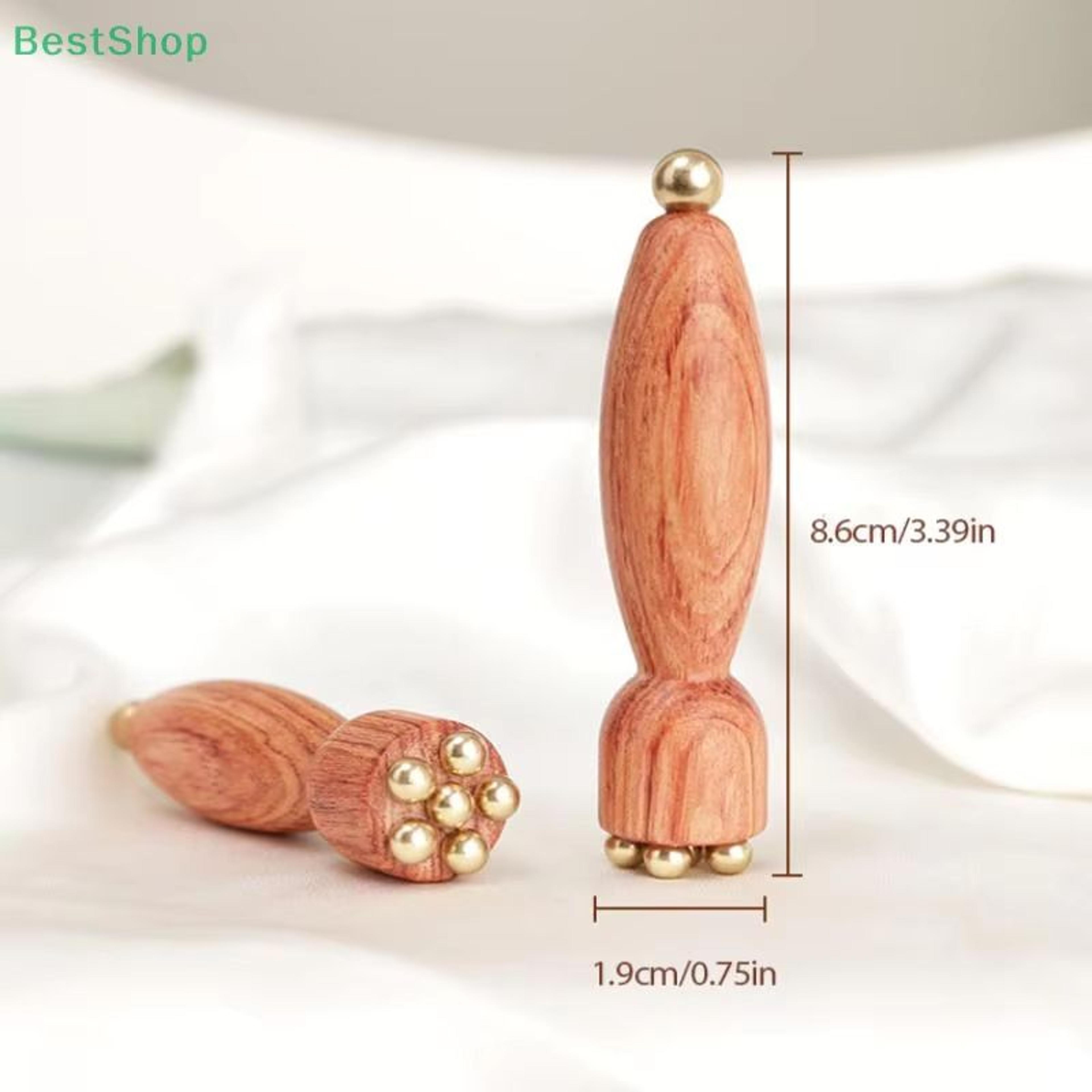 Lotus Seedpod Brass And Rosewood Facial Gua Sha Tool For Eye Relaxation And Meridian Massage 2