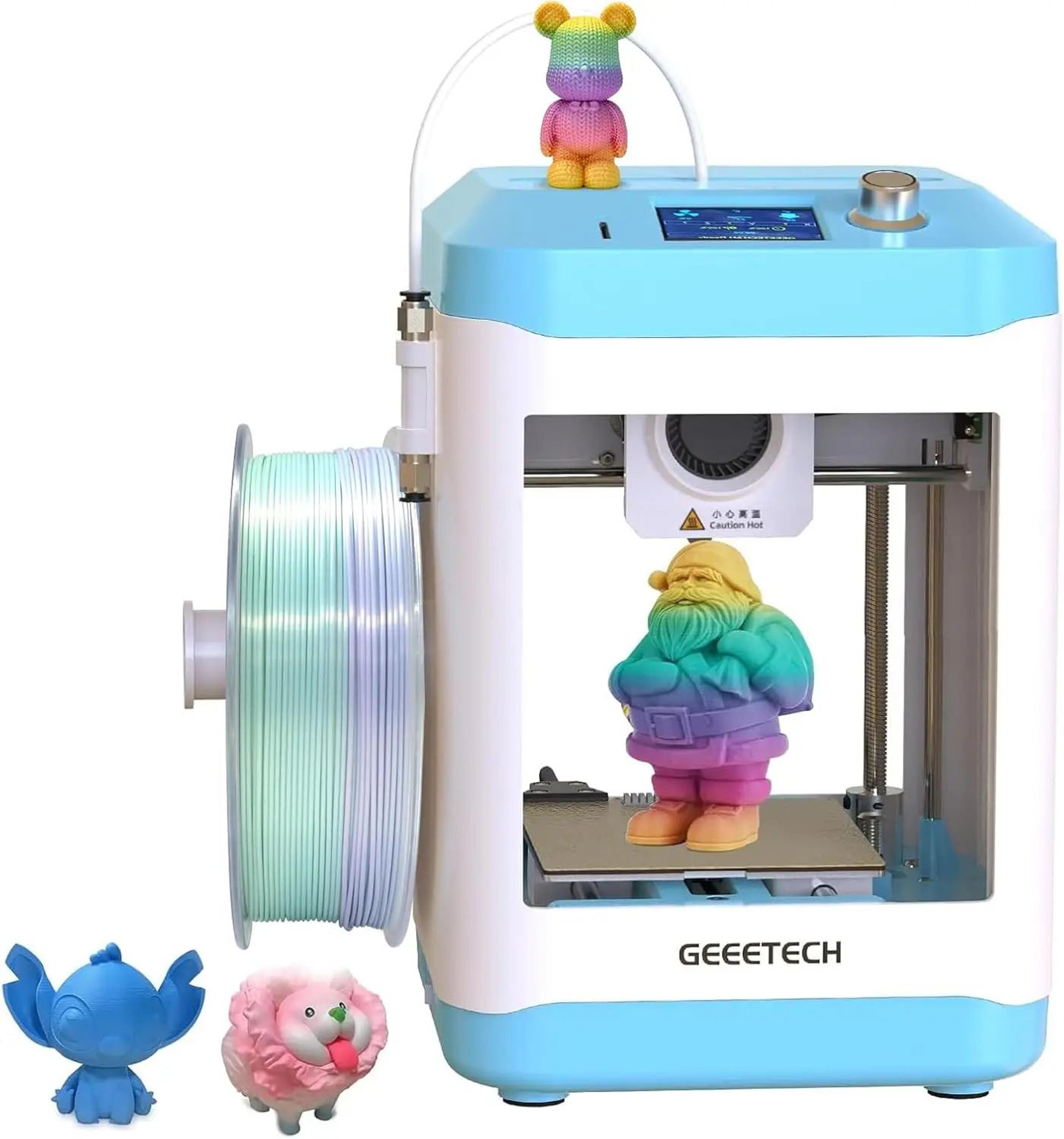geeetech m1 mini 3d printer for kids beginners with auto leveling and high-speed printing