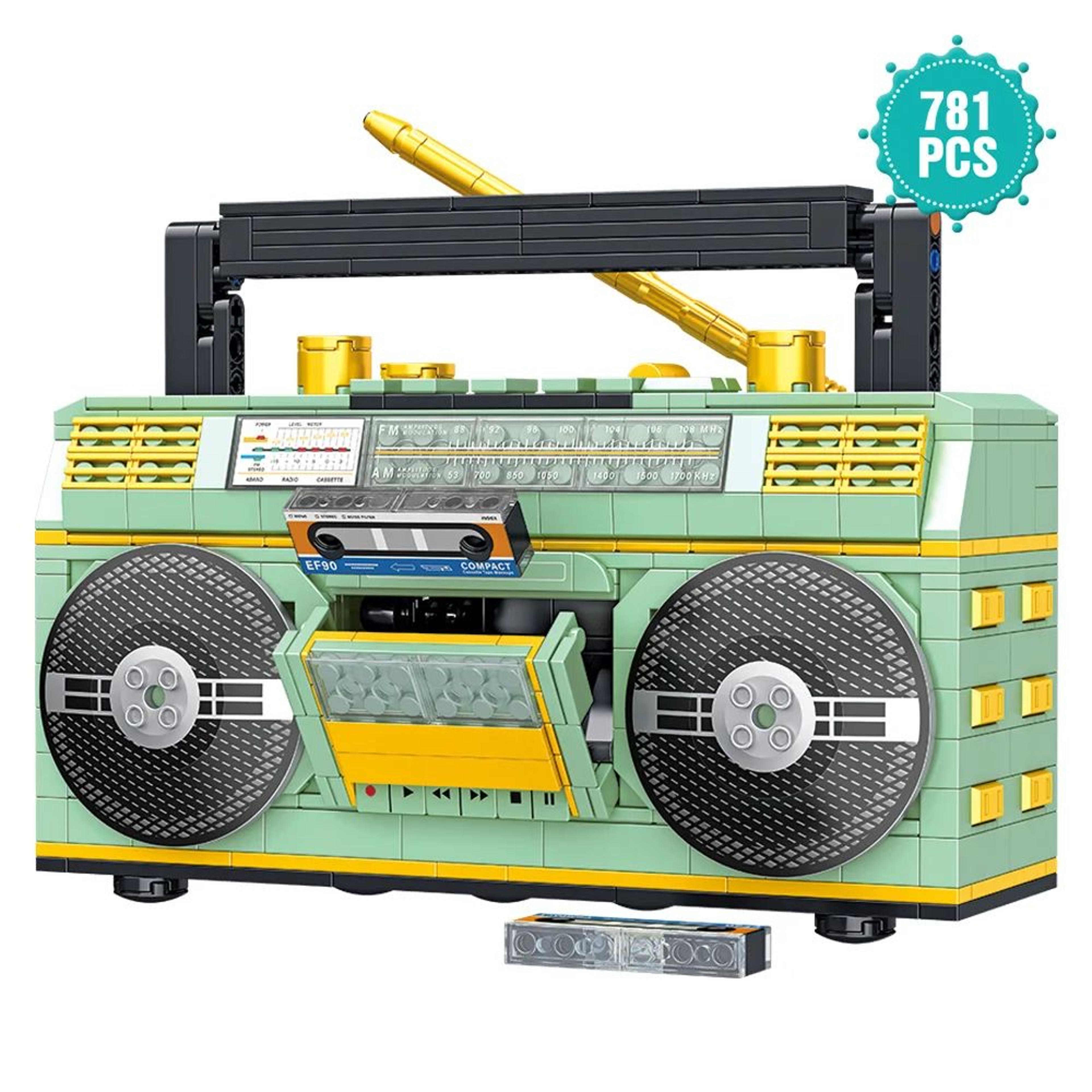 781pcs retro radio classic series building blocks set vintage music player display kit