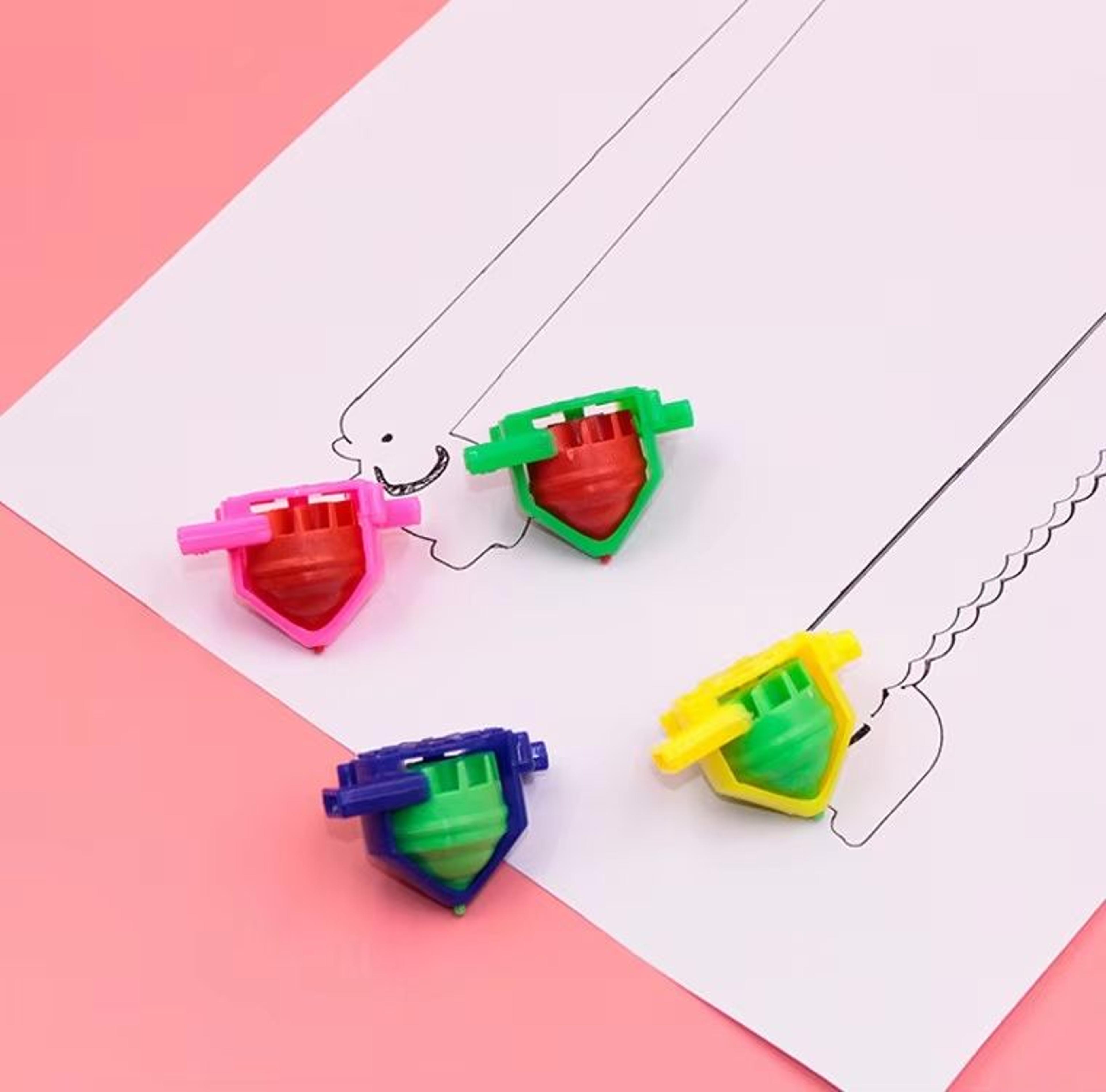 Colorful Spinning Top Plastic Gyroscope Toy Set  Classic Whistle Spinner For Kids Fun 2