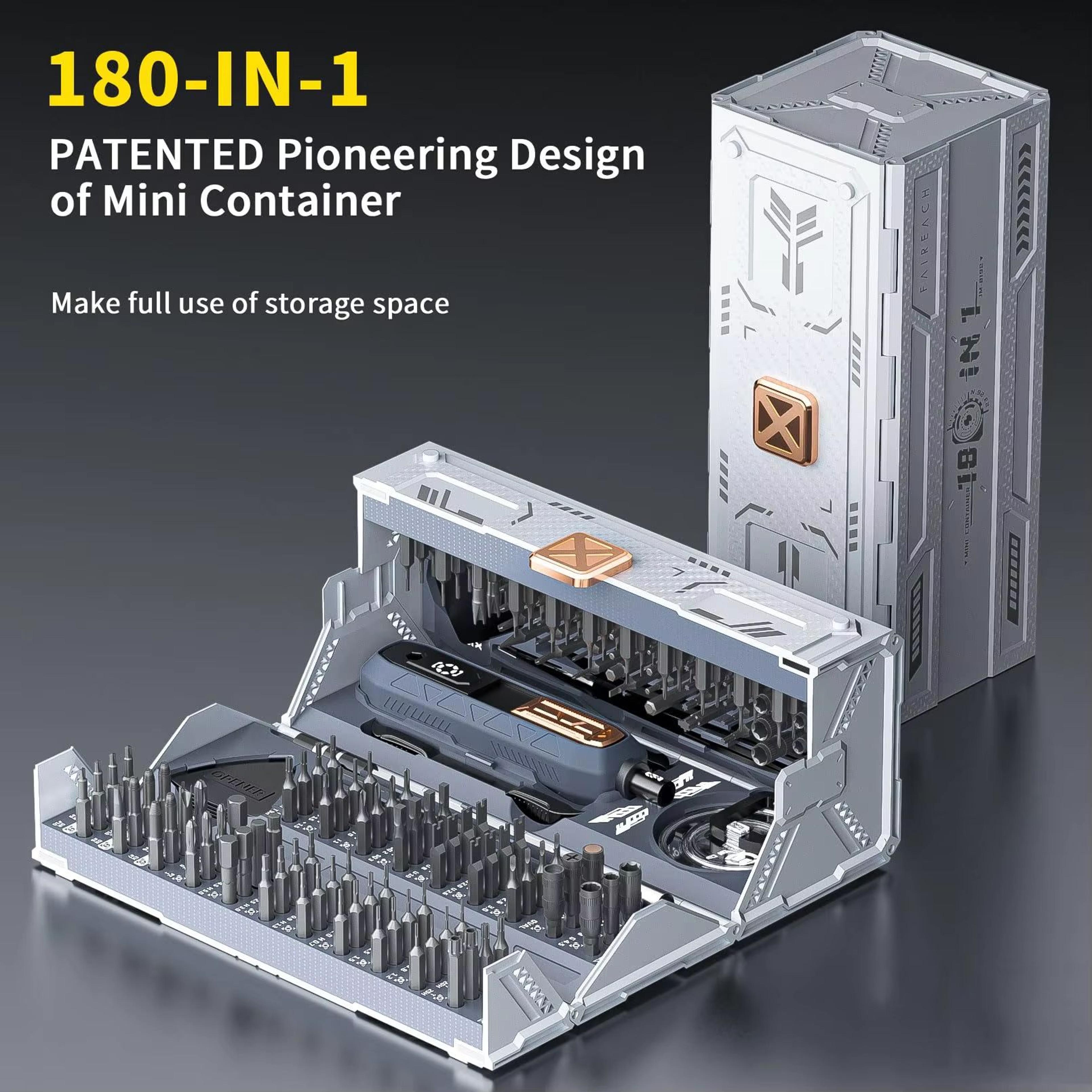 180 in 1 precision screwdriver set with magnetic bits and storage box for phone, watch, glasses repairs