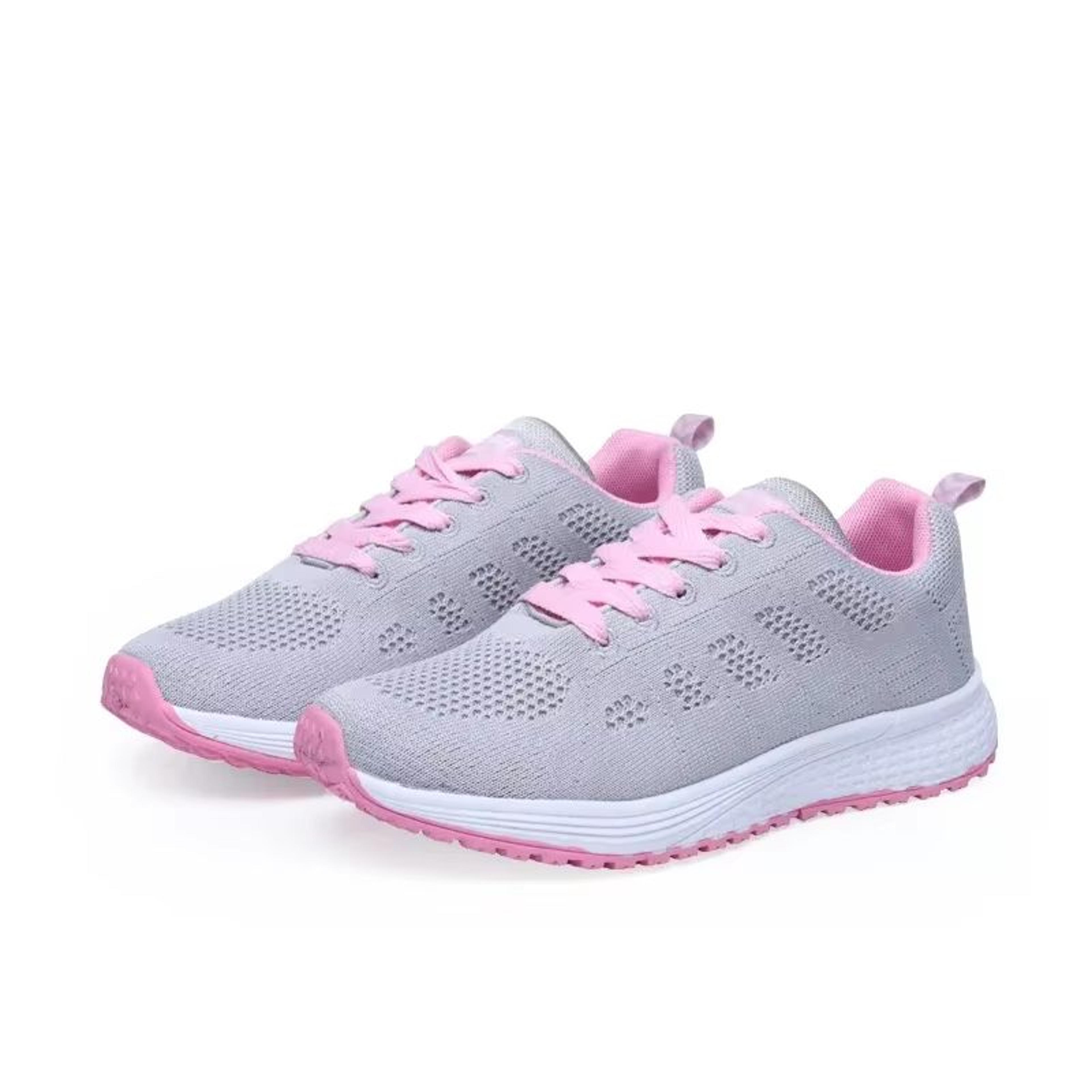 MAEDEF Womens Lightweight Breathable Walking Mesh Flats Casual Sneakers White Female Footwear 8
