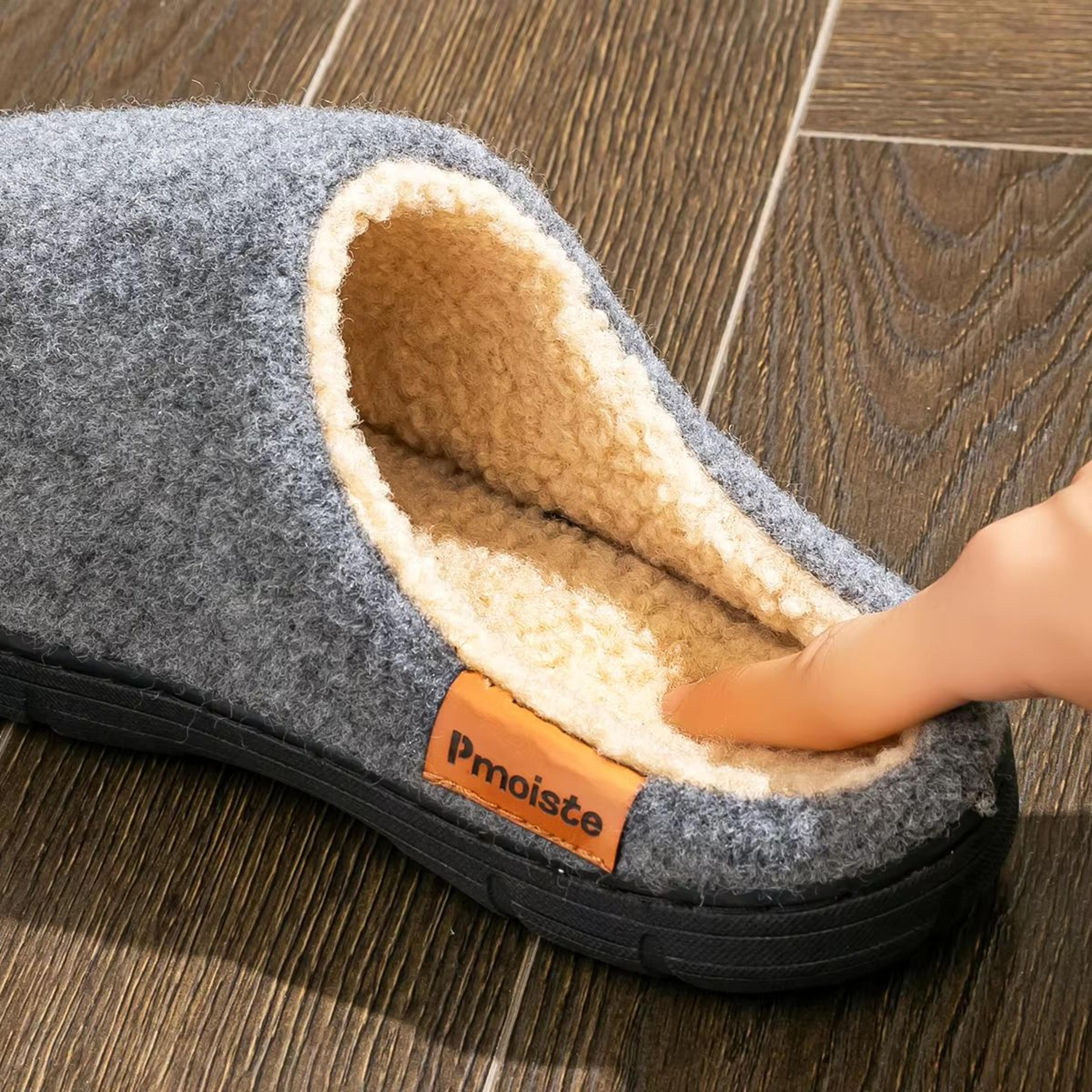 Designer Fuzzy Slippers For Men Memory Foam Warm Soft Cushion NonSlip Home Shoes 3