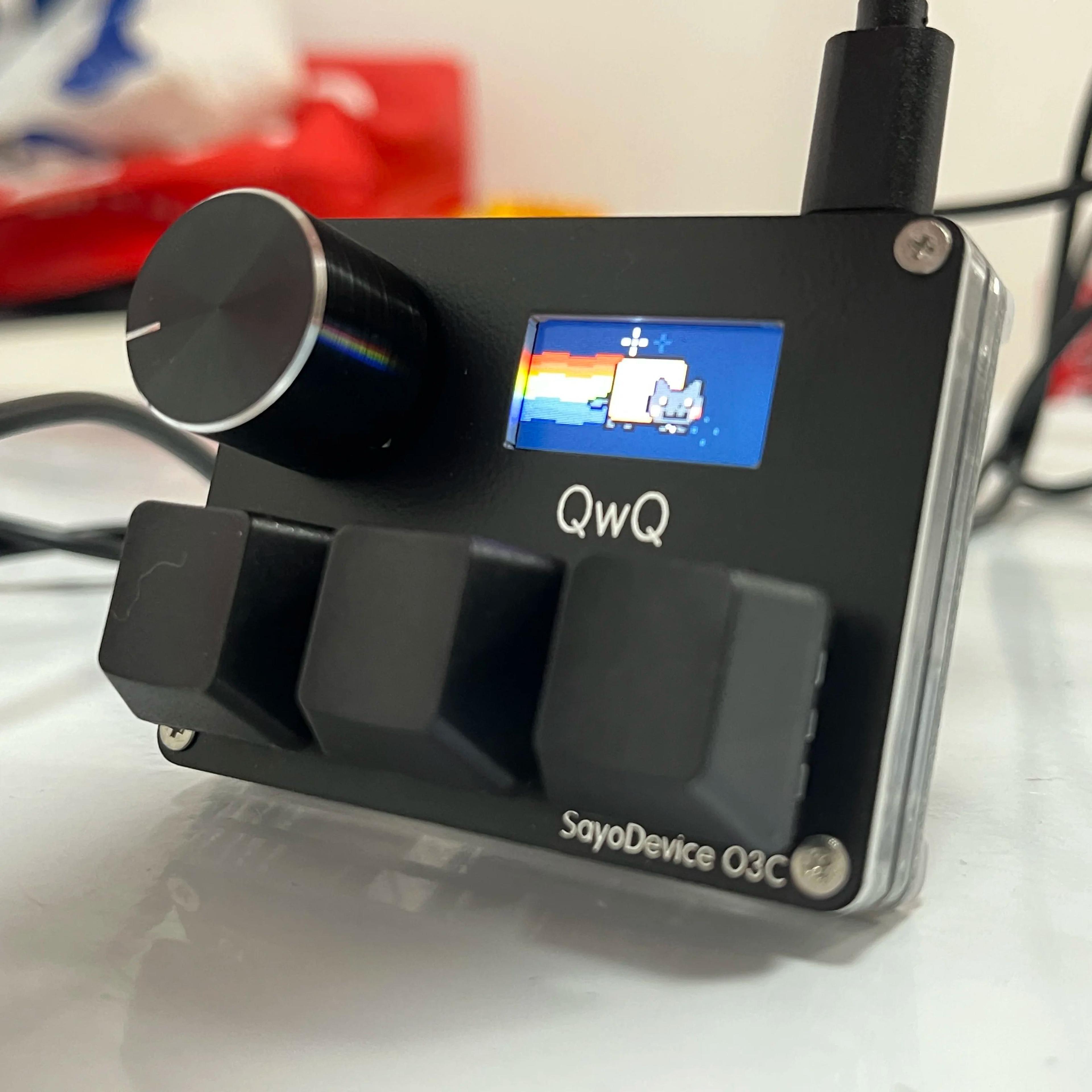 O3C SayoDevice Rapid Trigger Hall Effect OSU Keypad 3 Key Magnetic Switch Macro Pad With Knob And S 1