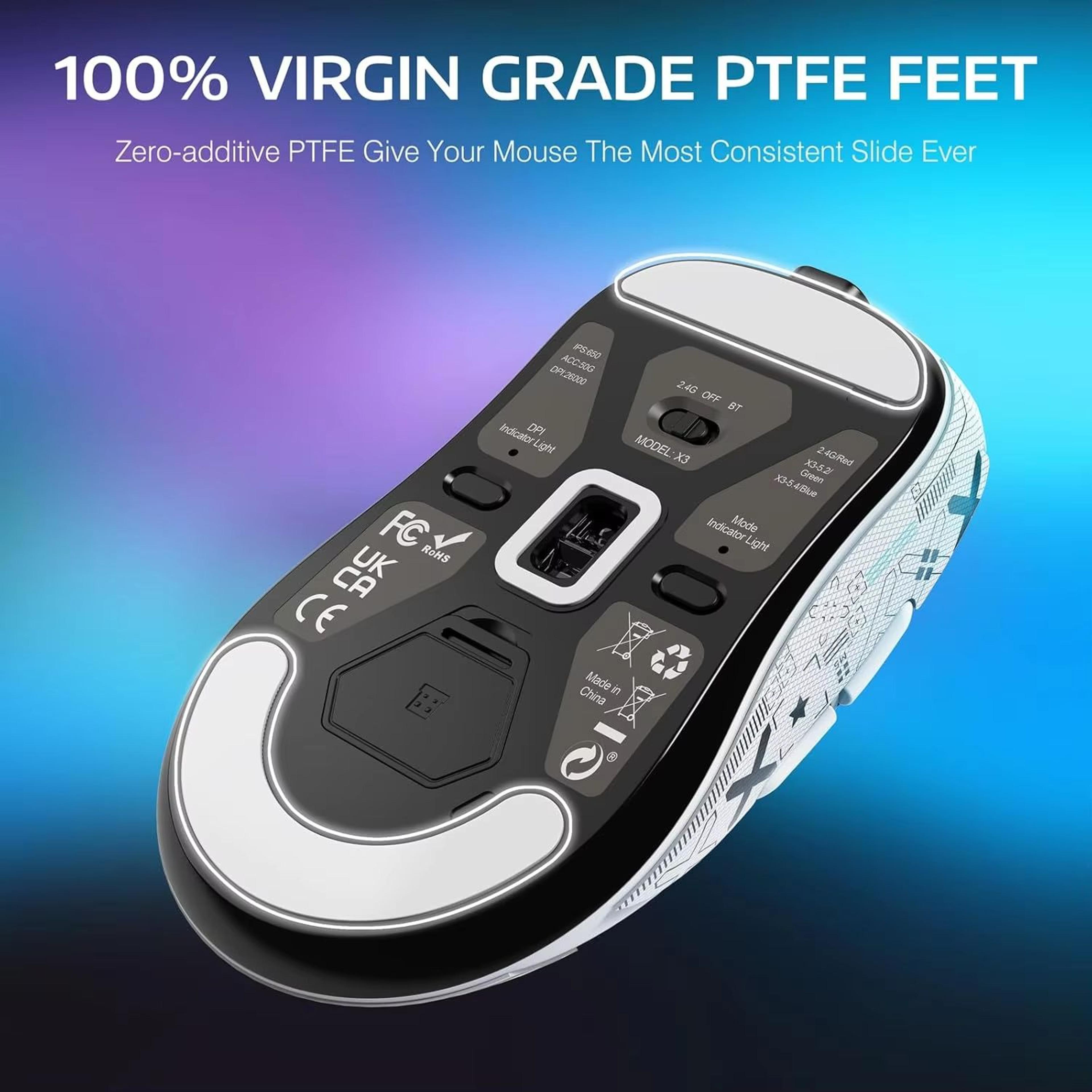 ATTACK SHARK X3 TriMode Wireless Gaming Mouse 26K DPI PAW3395 173oz Lightweight 200h Battery 4