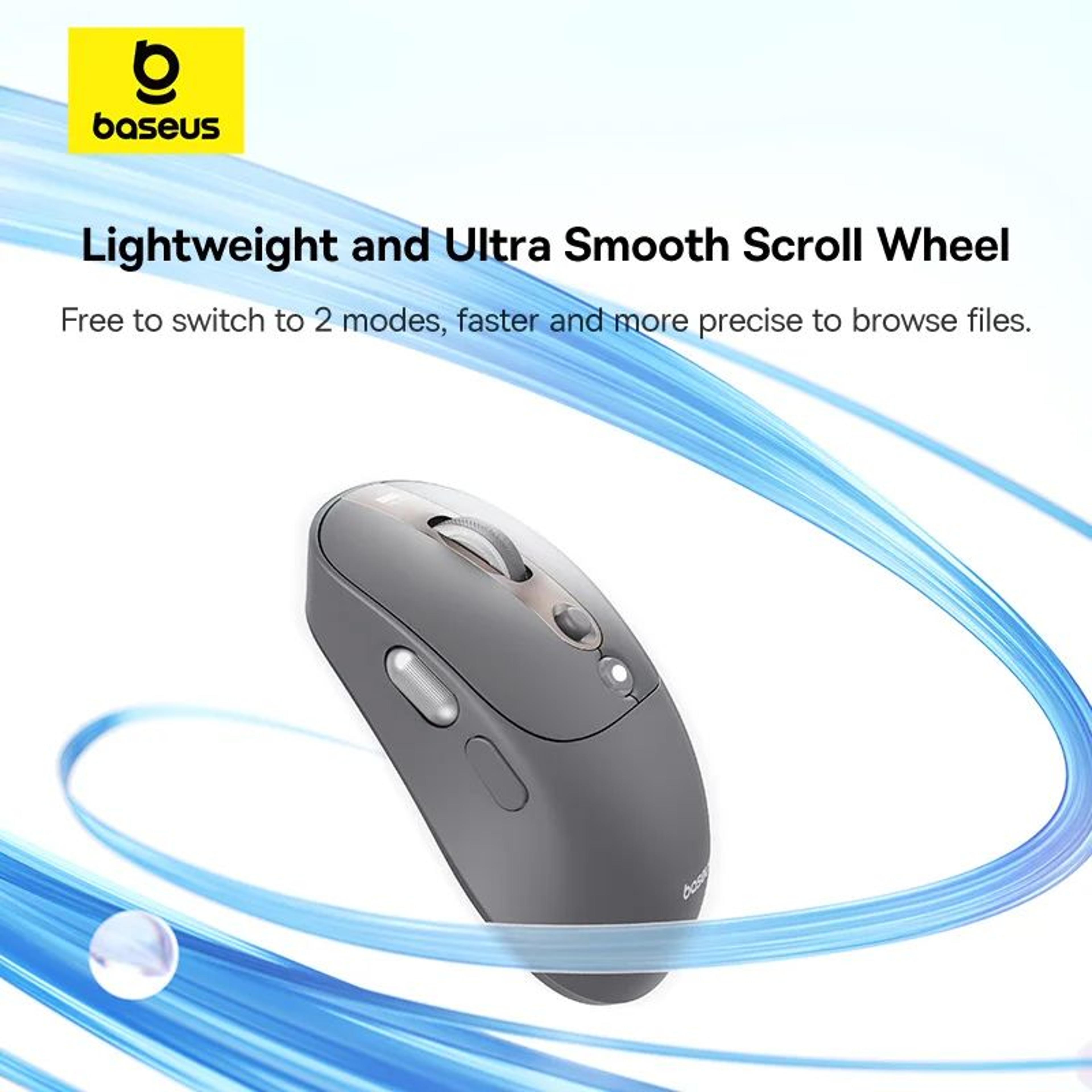 Baseus Rechargeable Bluetooth Wireless Mouse With Digital Display And Dual Scroll Wheels Silent Erg 4