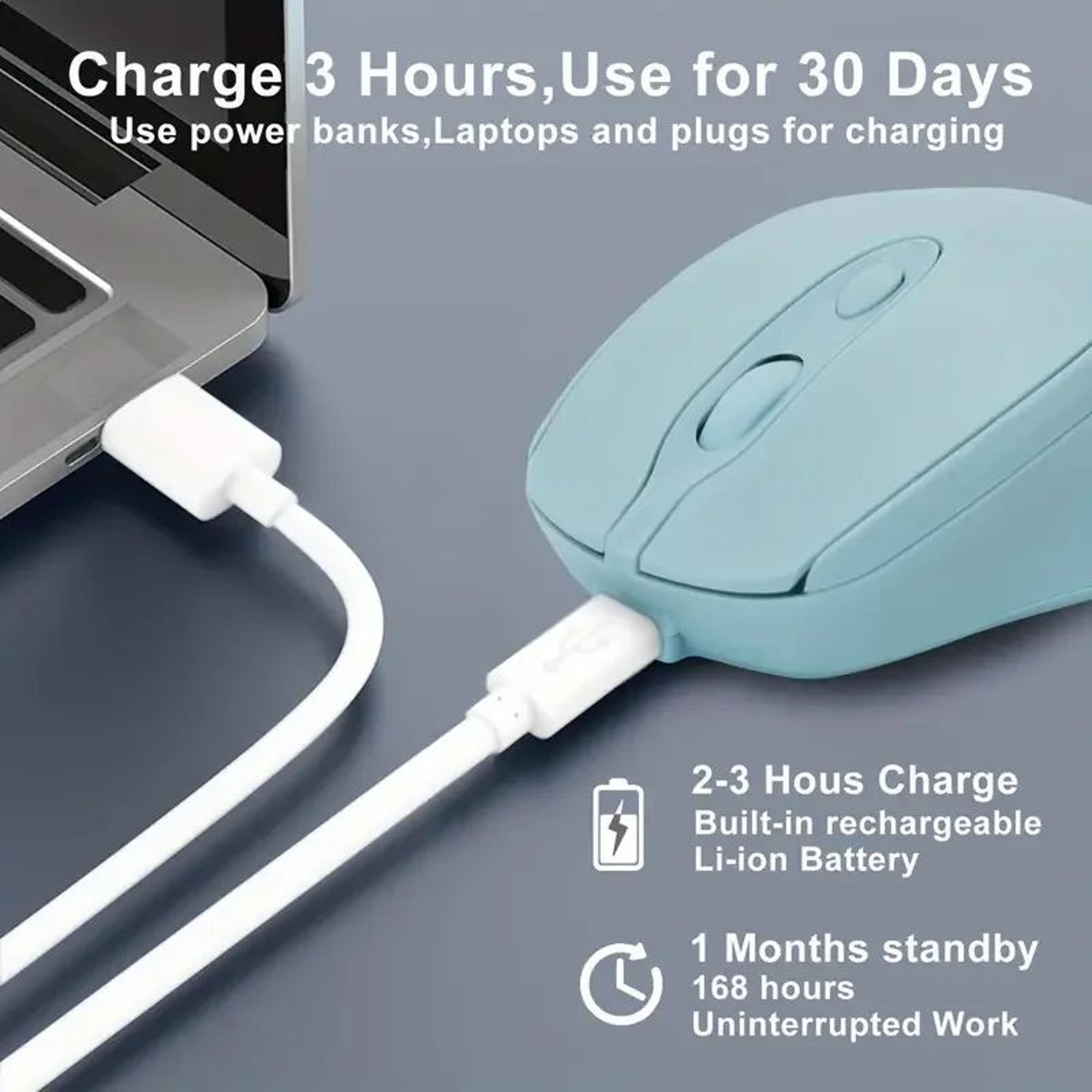 Dual Mode Wireless Mouse With Bluetooth And 24G USB Rechargeable Silent Click For PC MacBook Laptop 1