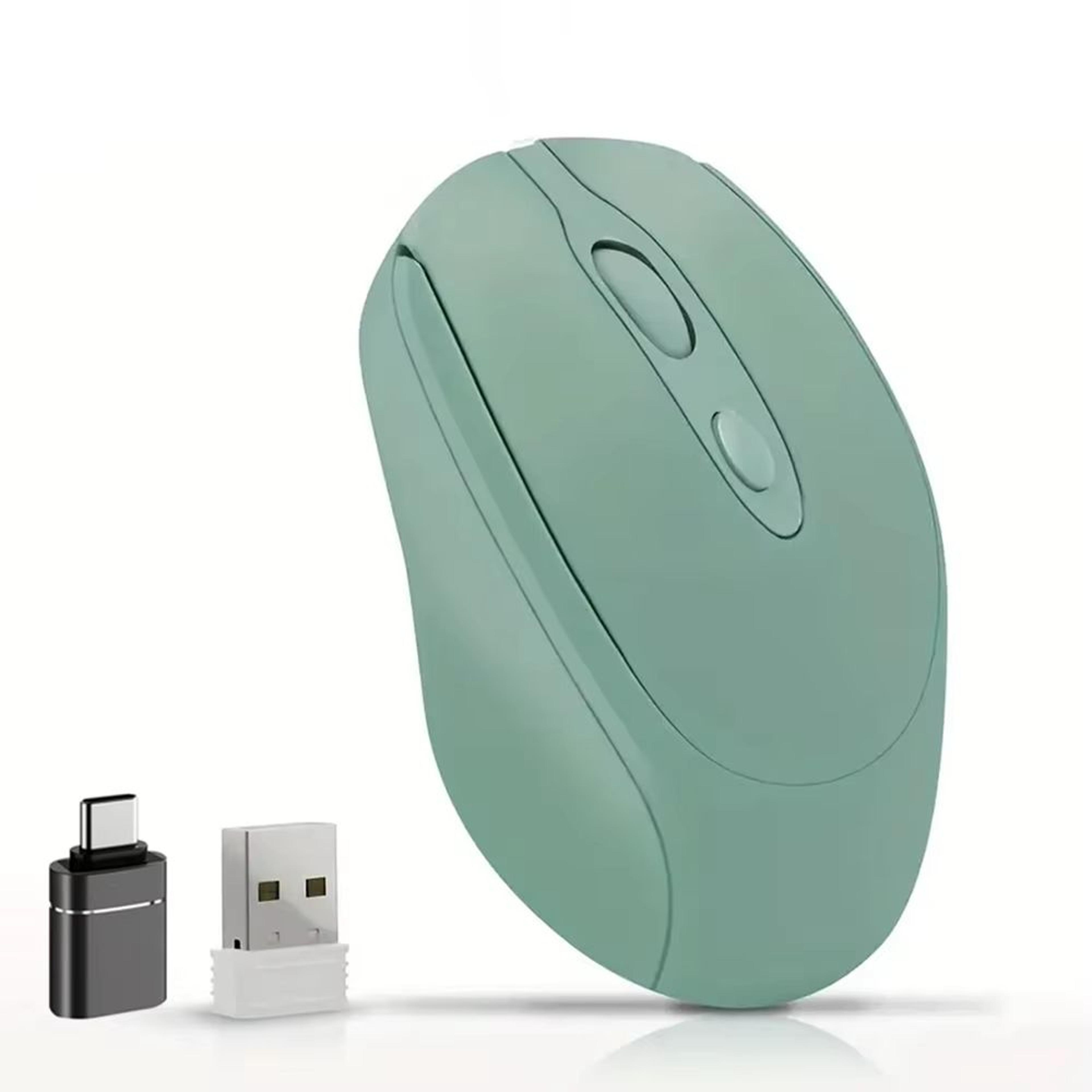 Dual Mode Wireless Mouse With Bluetooth And 24G USB Rechargeable Silent Click For PC MacBook Laptop 12
