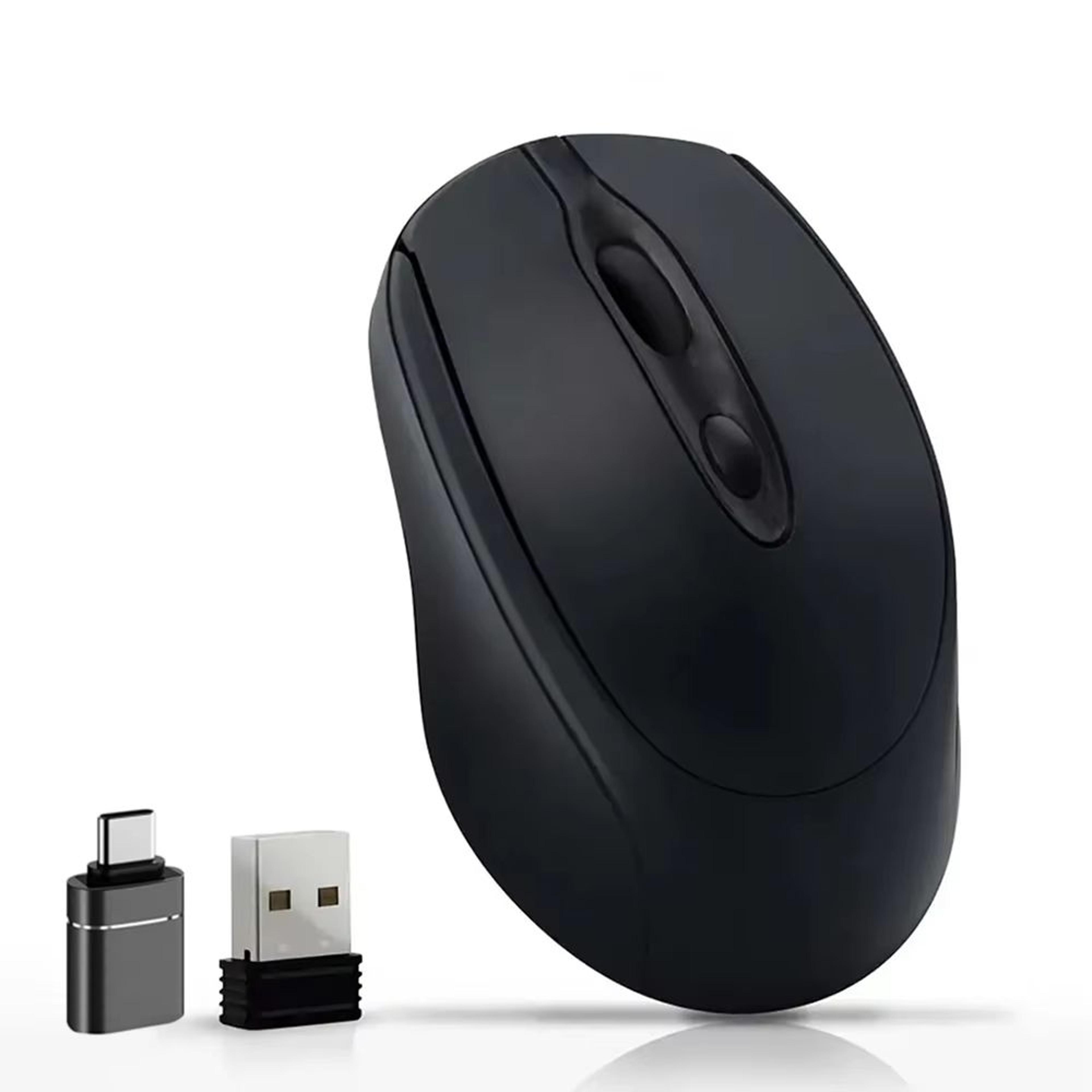 Dual Mode Wireless Mouse With Bluetooth And 24G USB Rechargeable Silent Click For PC MacBook Laptop 15