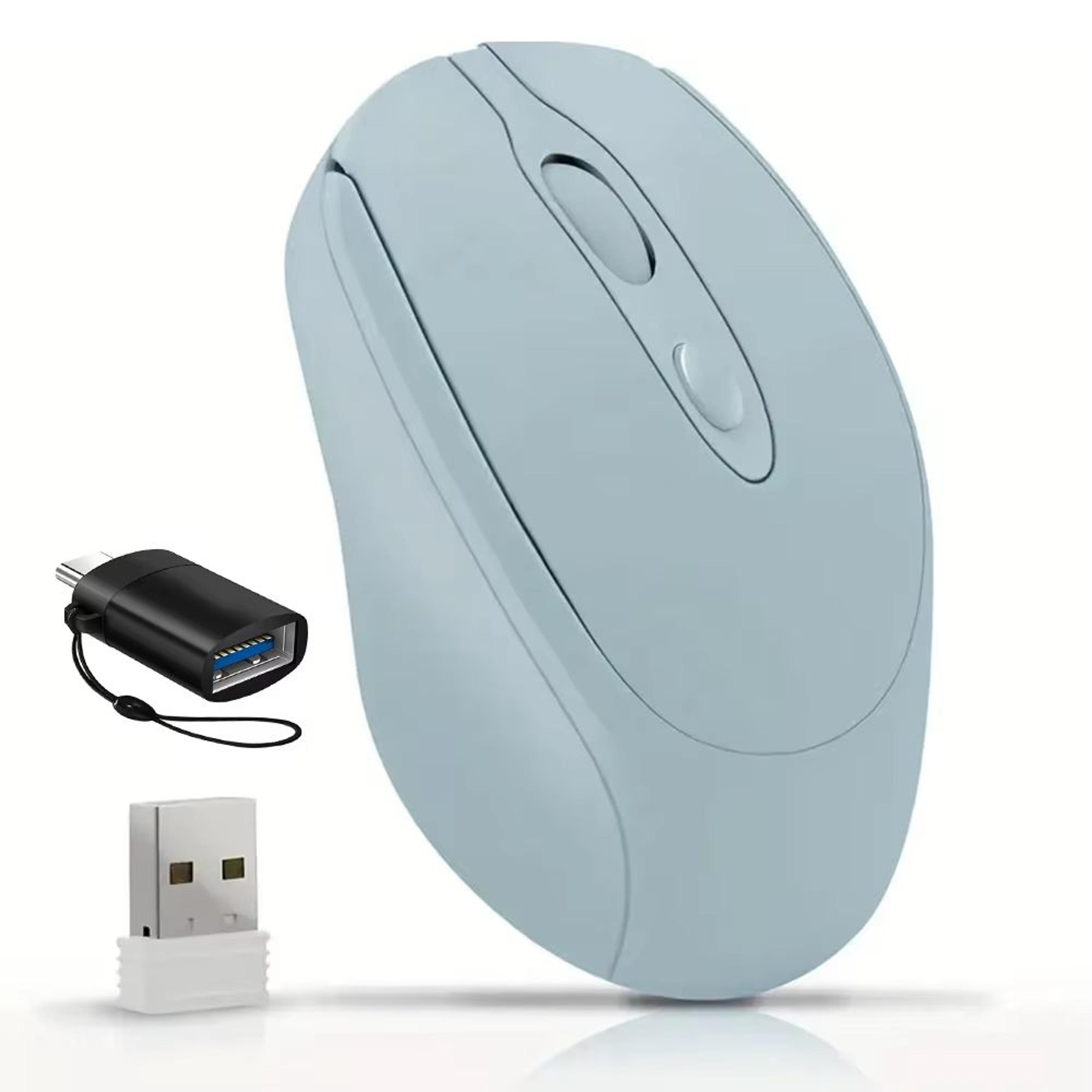 Dual Mode Wireless Mouse With Bluetooth And 24G USB Rechargeable Silent Click For PC MacBook Laptop 16