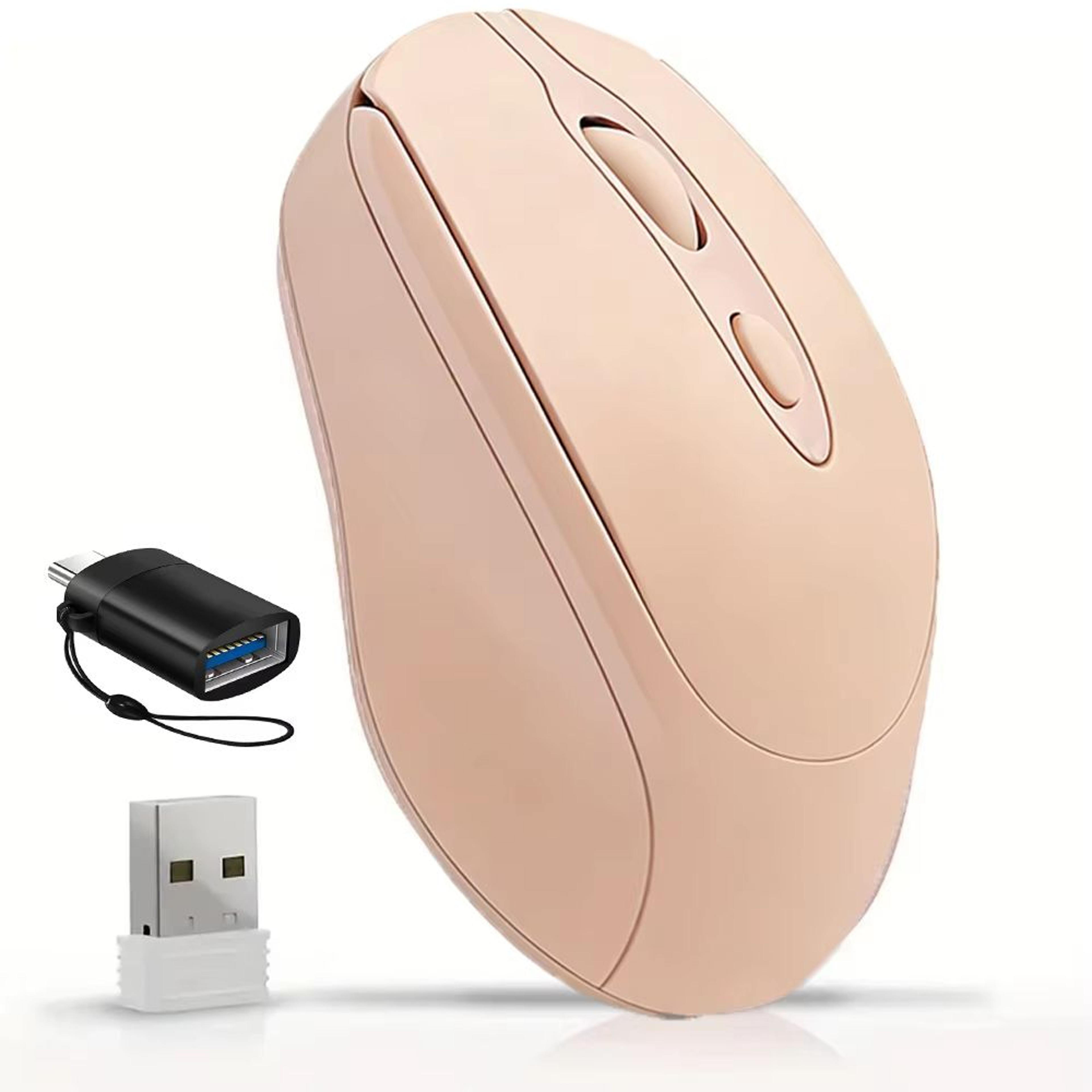 Dual Mode Wireless Mouse With Bluetooth And 24G USB Rechargeable Silent Click For PC MacBook Laptop 18