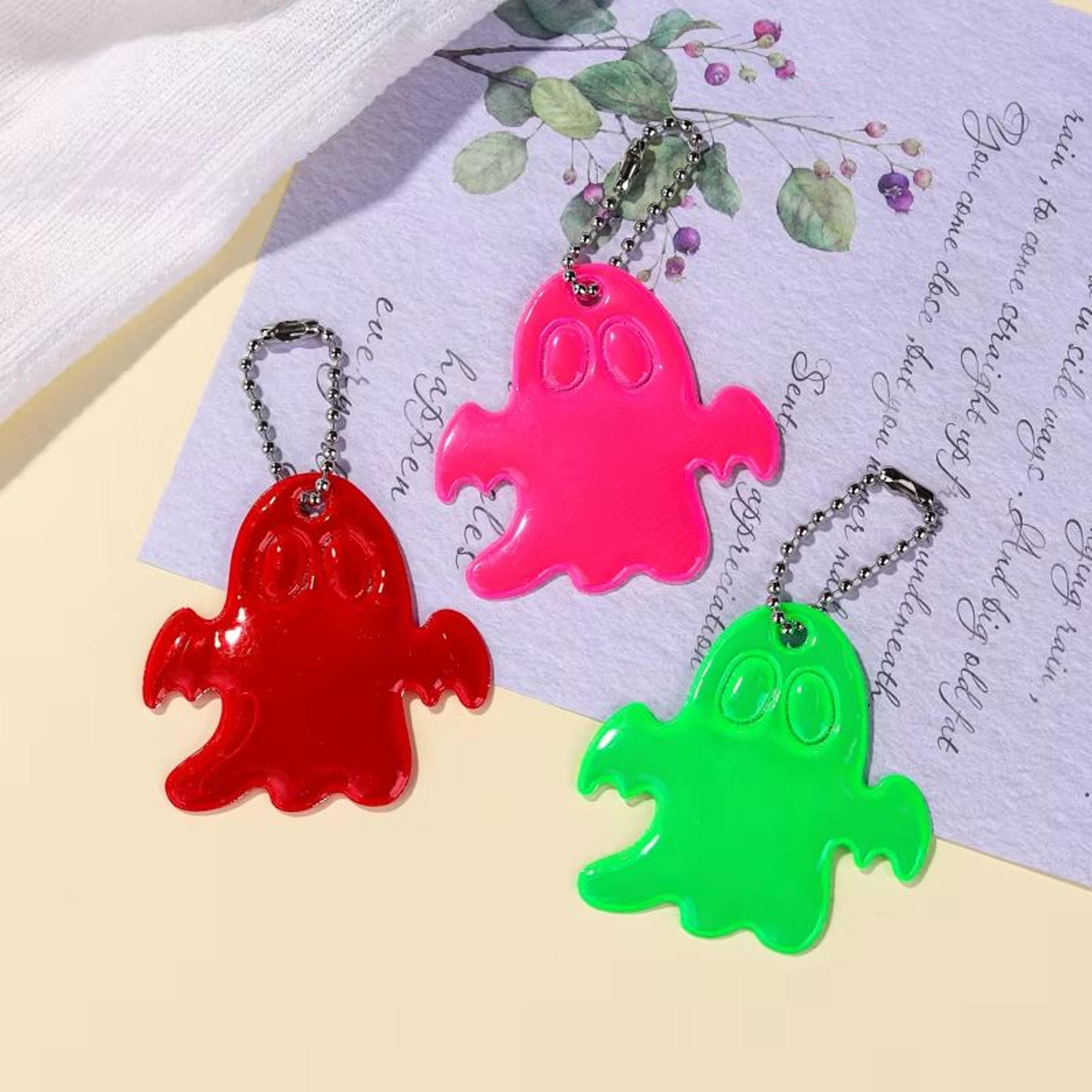 10pcs cute ghost reflective backpack pendant safety schoolbag charm set for kids