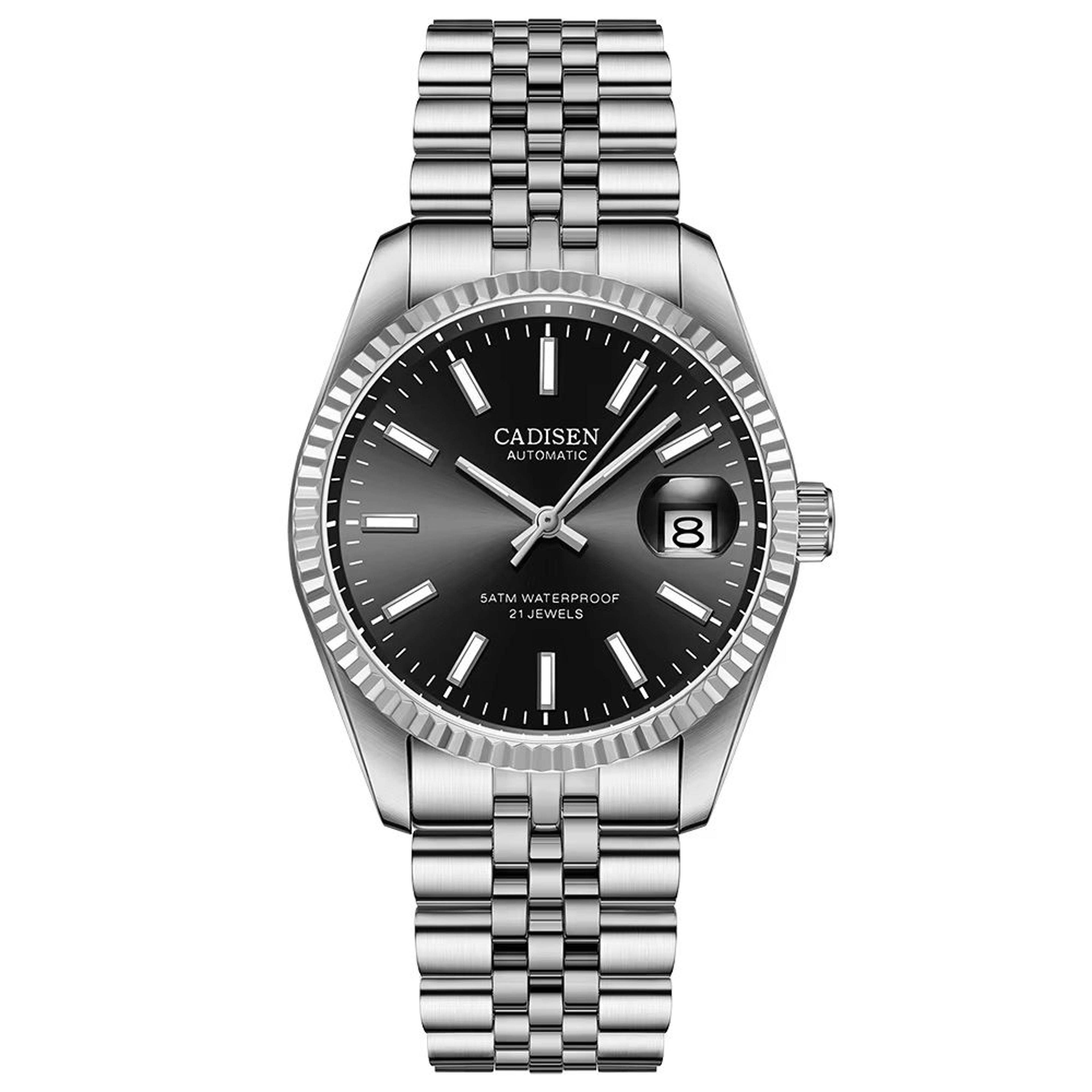 CADISEN Automatic Mechanical Watch For Men Stainless Steel Luxury Waterproof Business Wristwatch 6
