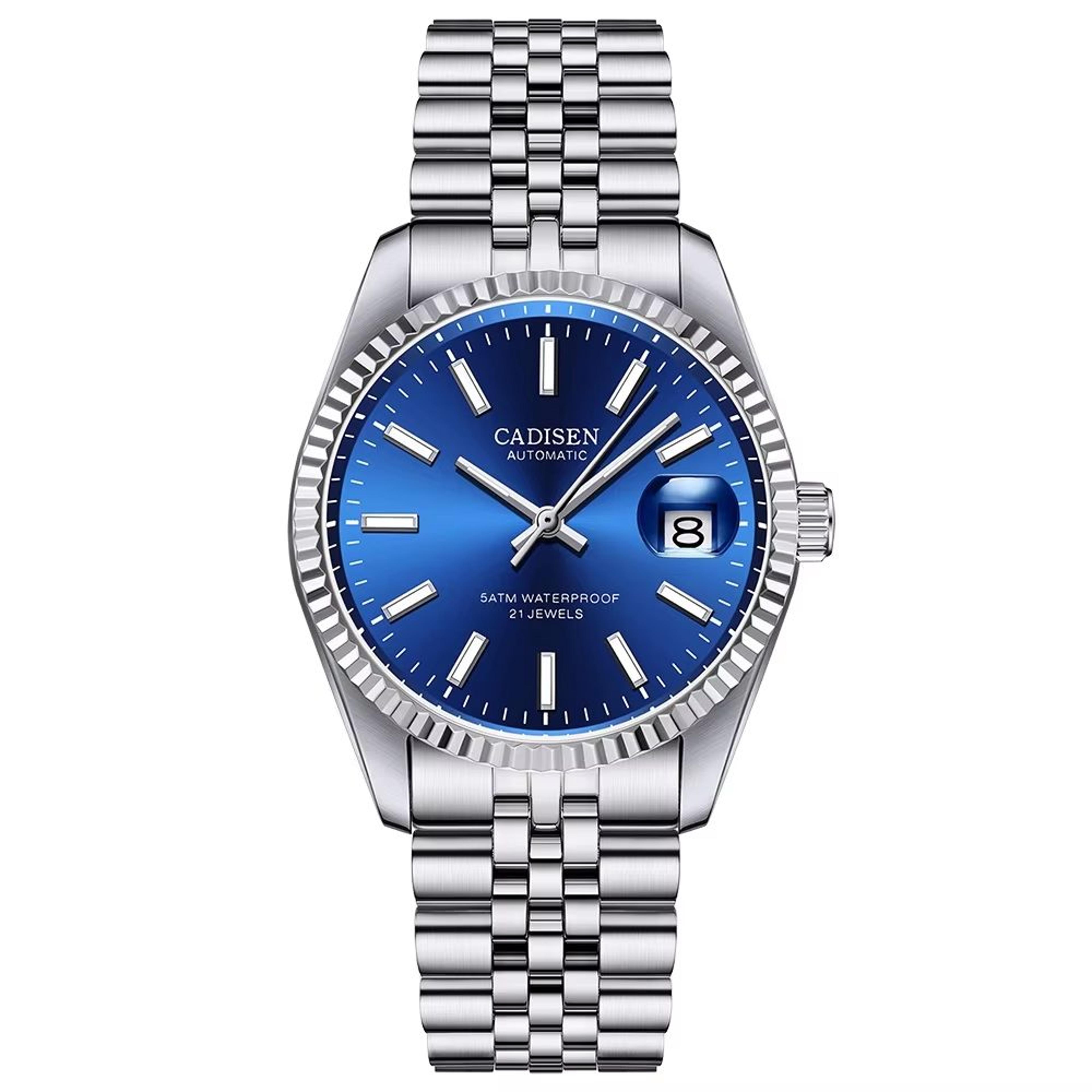 CADISEN Automatic Mechanical Watch For Men Stainless Steel Luxury Waterproof Business Wristwatch 7