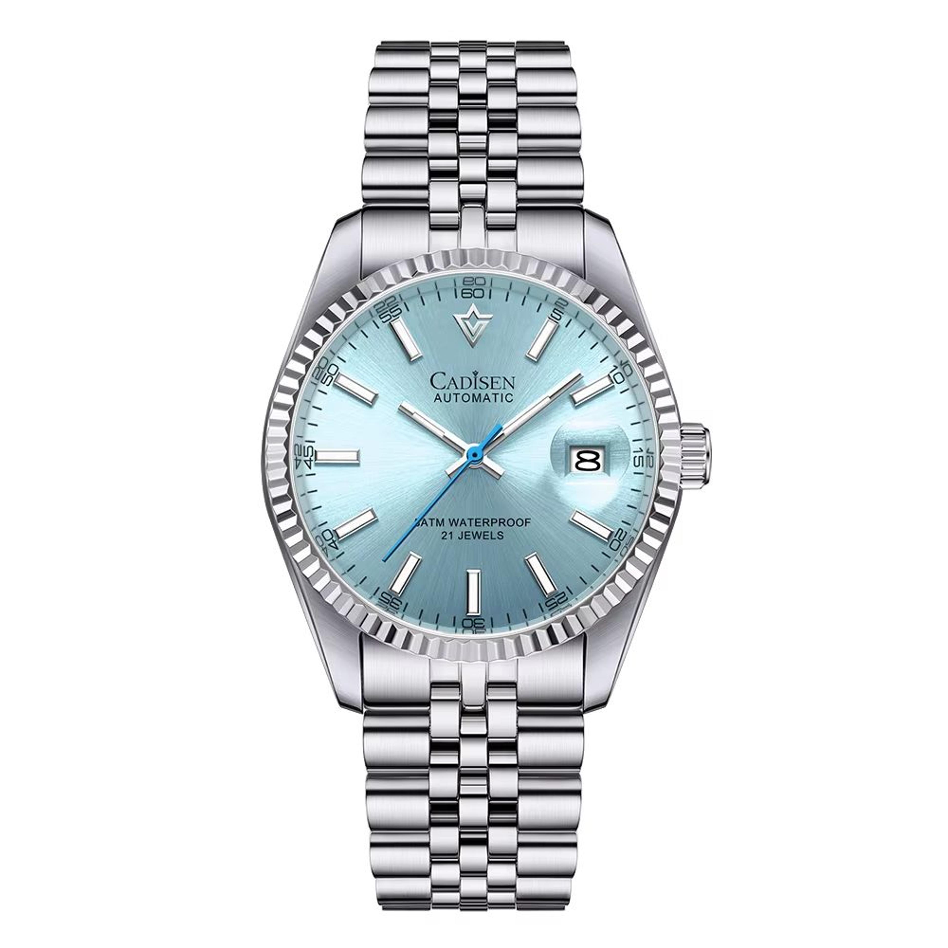 CADISEN Automatic Mechanical Watch For Men Stainless Steel Luxury Waterproof Business Wristwatch 9