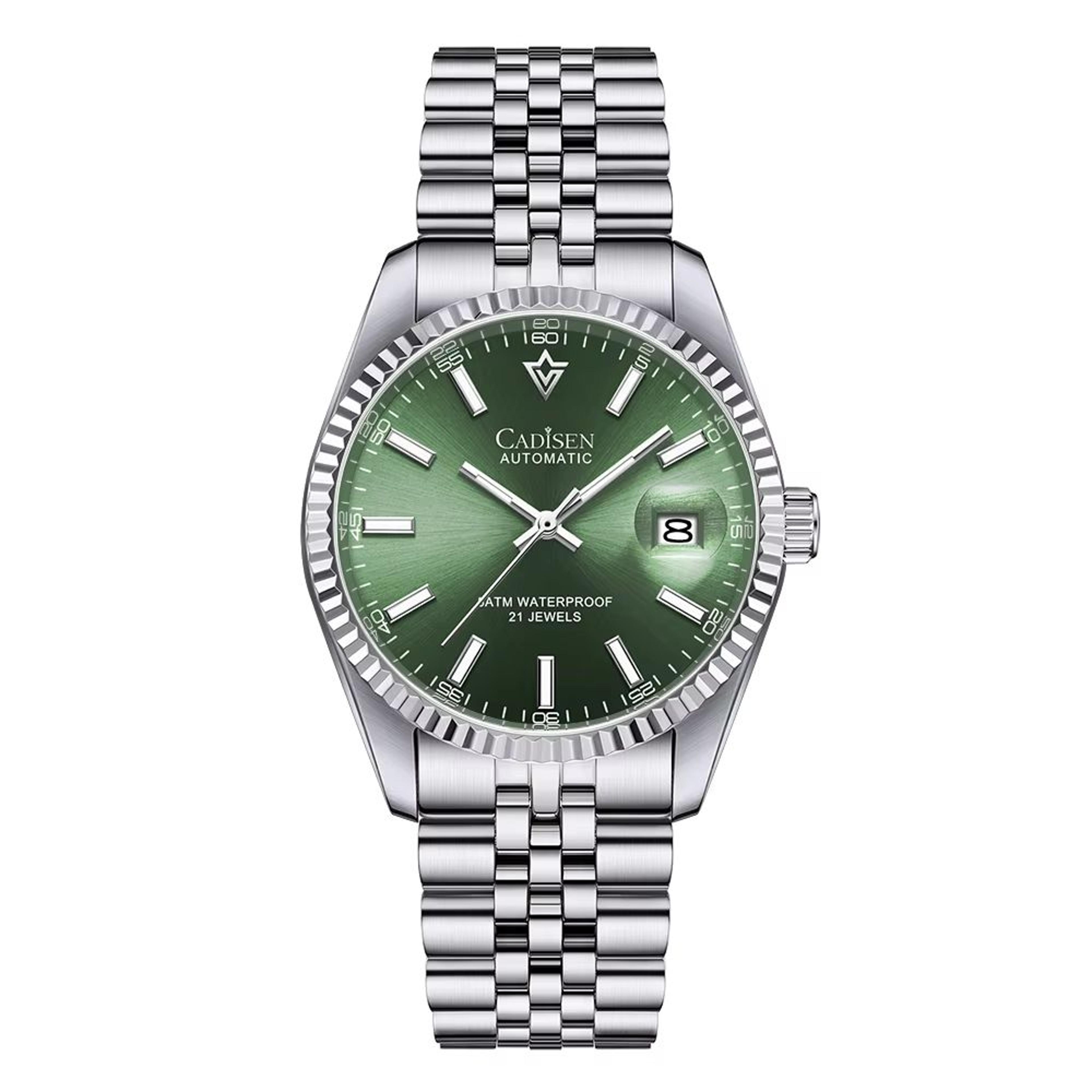 CADISEN Automatic Mechanical Watch For Men Stainless Steel Luxury Waterproof Business Wristwatch 8