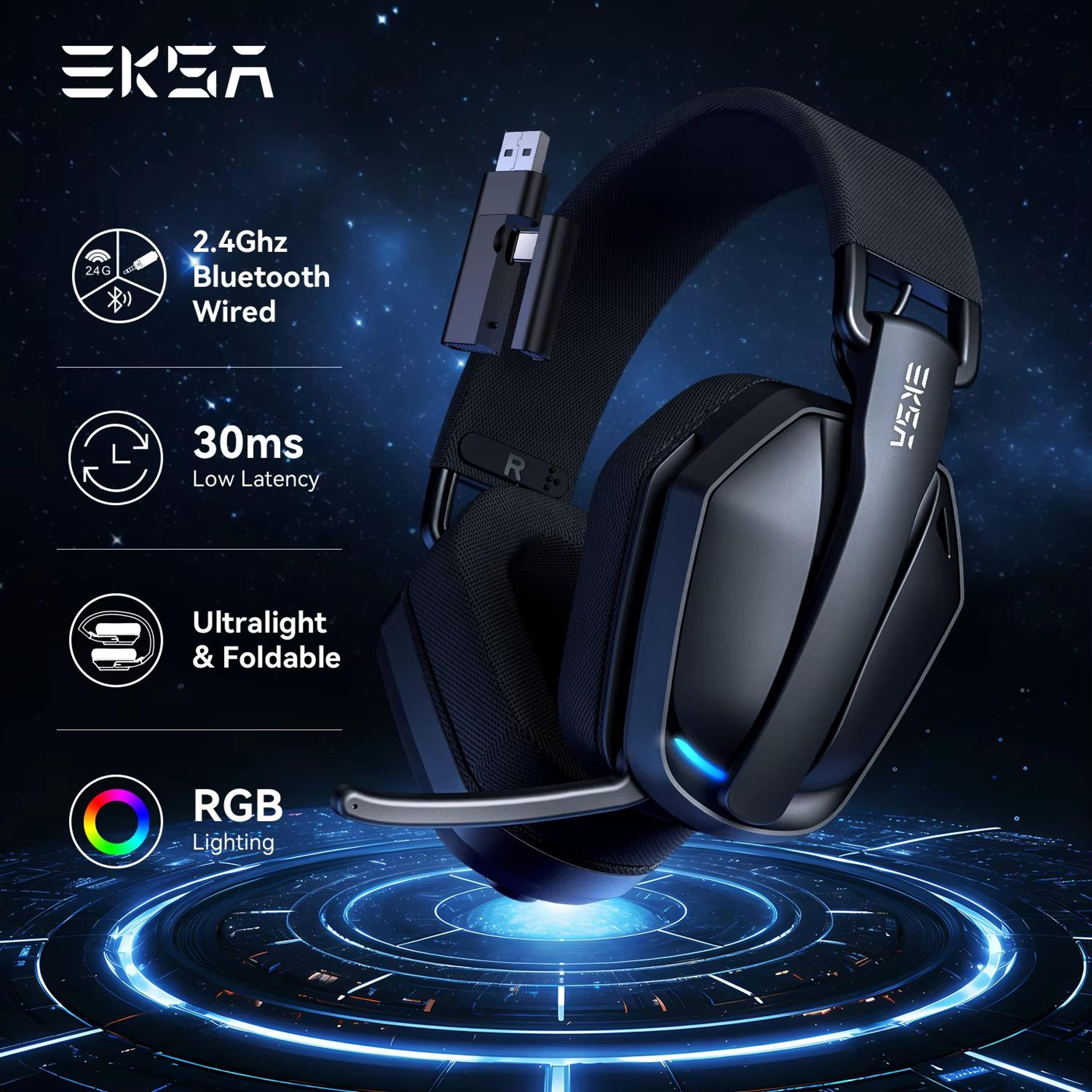 eksa g19bt ultra lightweight wireless gaming headset with 2.4ghz and bluetooth 5.4